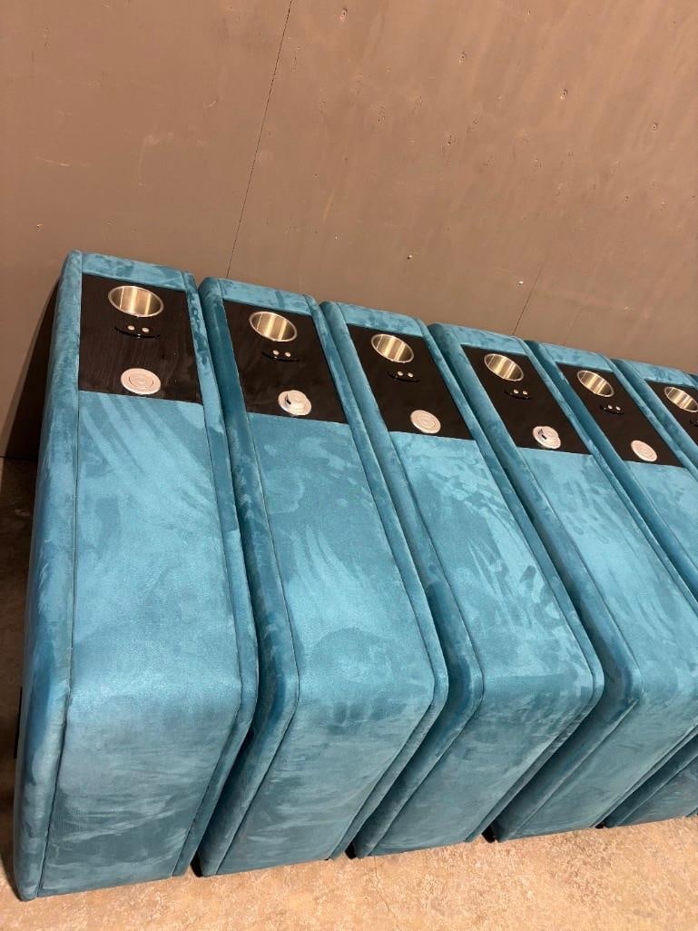 High End Luxurious Vismara Italian Design "Sala Cinema" Teal Home Theater Reclining Love Seat - 12