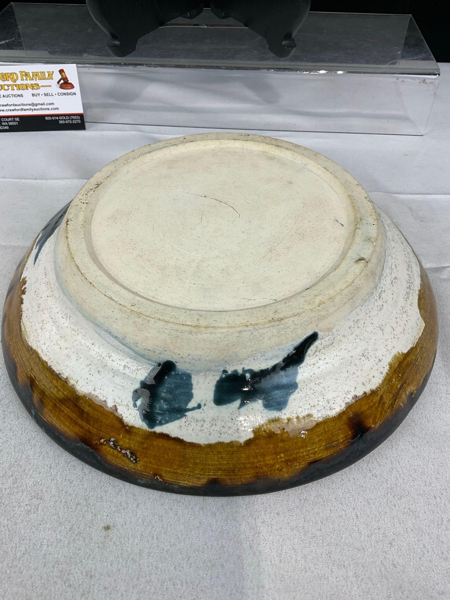 2 Unmarked New Mexican Pottery Bowls, Abstract Patterns, 4x16x16 inches - 3