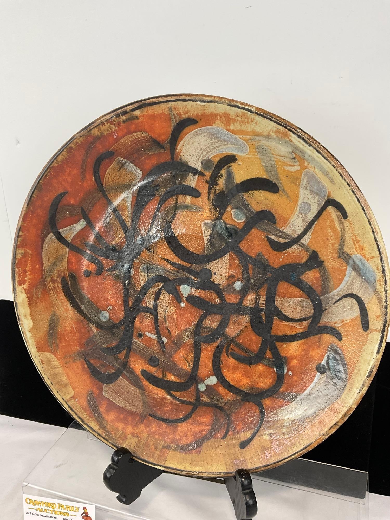 2 Unmarked New Mexican Pottery Bowls, Abstract Patterns, 4x16x16 inches - 4