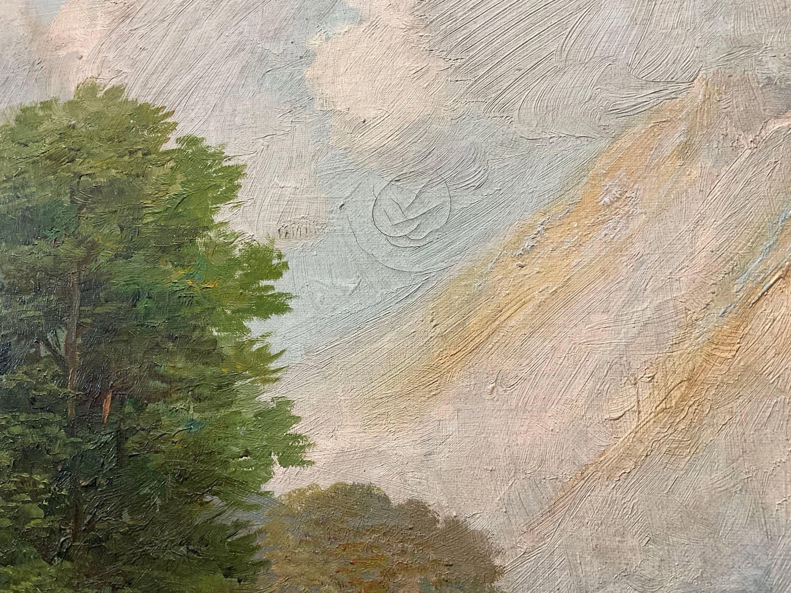 Vintage Framed Large Oil on Canvas, Valley River scene, signed by Giuseppe bonacina - 7