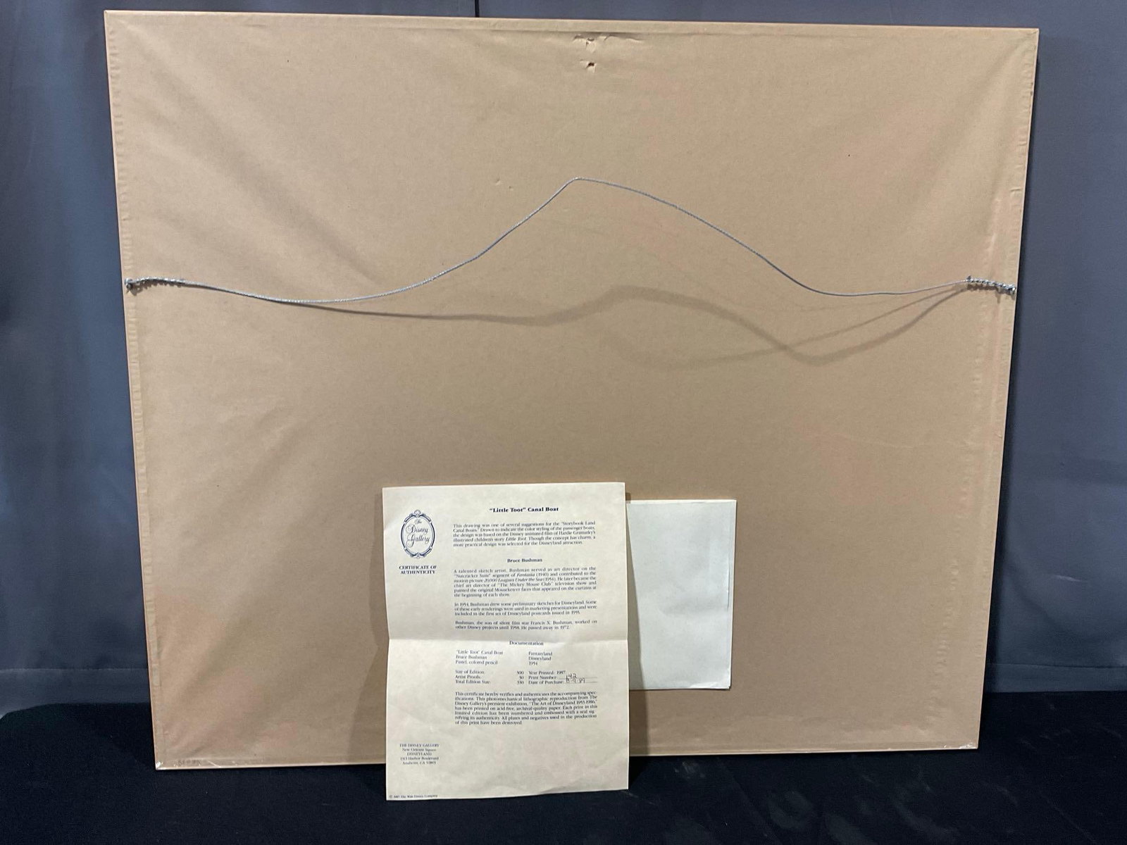 Framed Signed & #d 143/300 Disney Gallery Litho titled Little Toot Canal Boat by Bruce Bushman w/... - 5