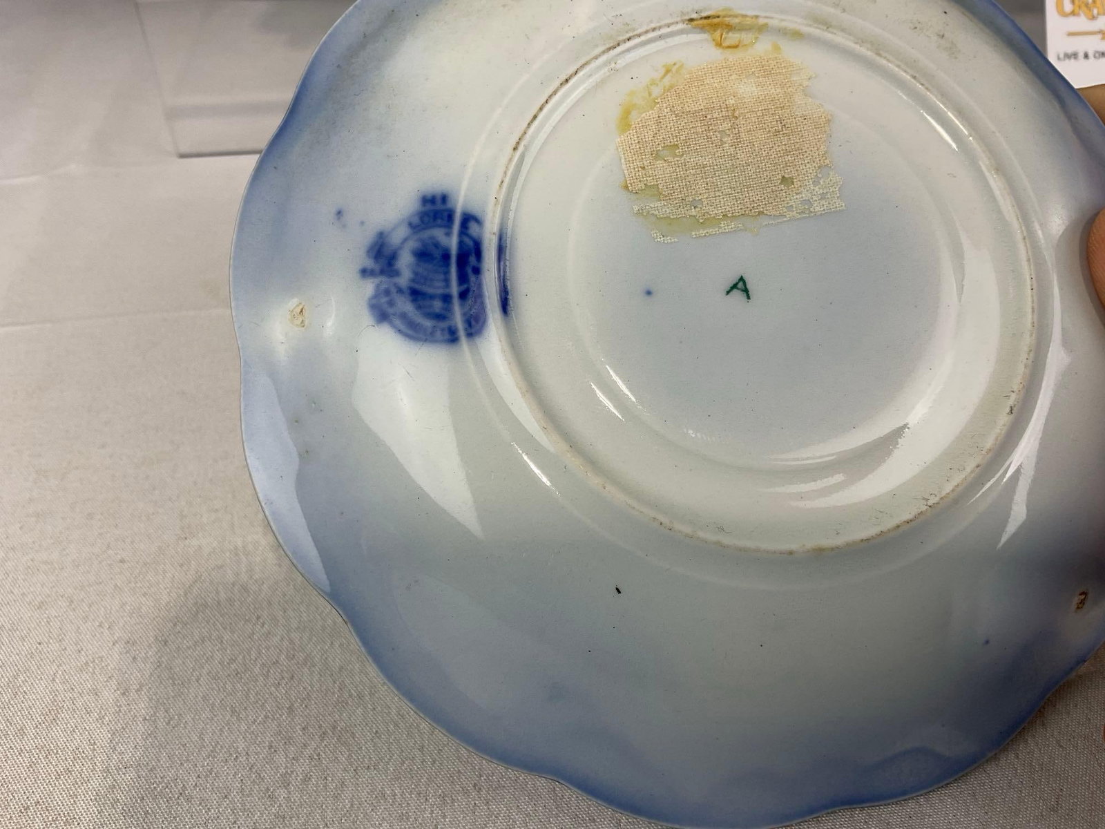 3 Antique 1900s Flow Blue Saucers, W.H.Grindley Lorne Pattern, Cobalt Blue & White Porcelain, 2x7x7 - 6