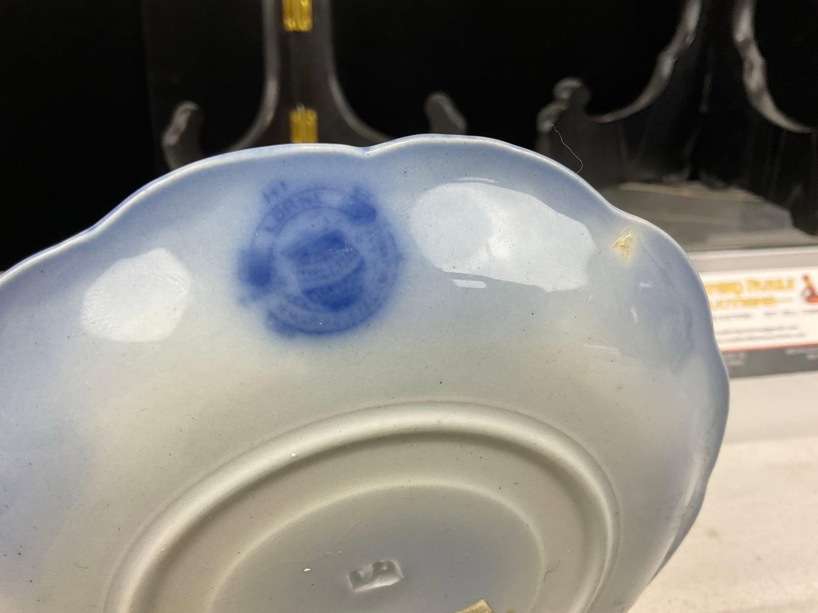 3 Antique 1900s Flow Blue Saucers, W.H.Grindley Lorne Pattern, Cobalt Blue & White Porcelain, 2x7x7 - 7