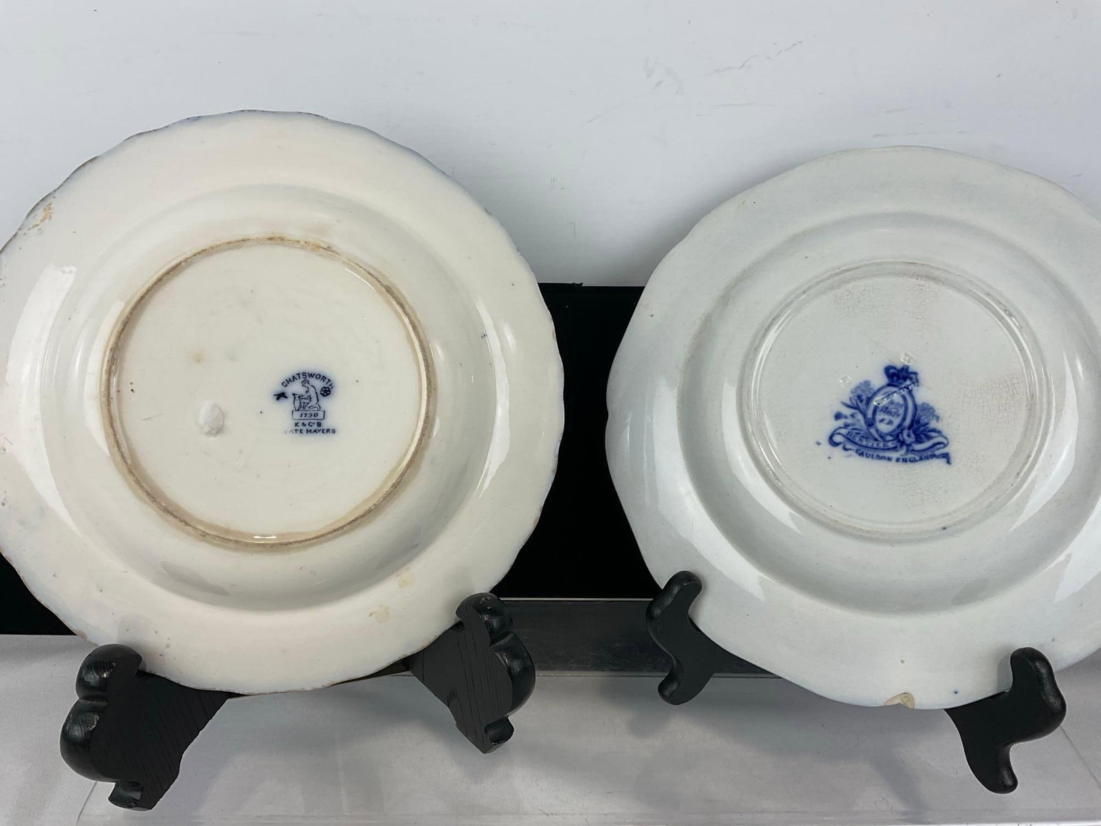 Antique Flow Blue 19th Century Plates, Keeling & Co Chatsworth & Royal Cauldon Bentick Flow Blue - 2