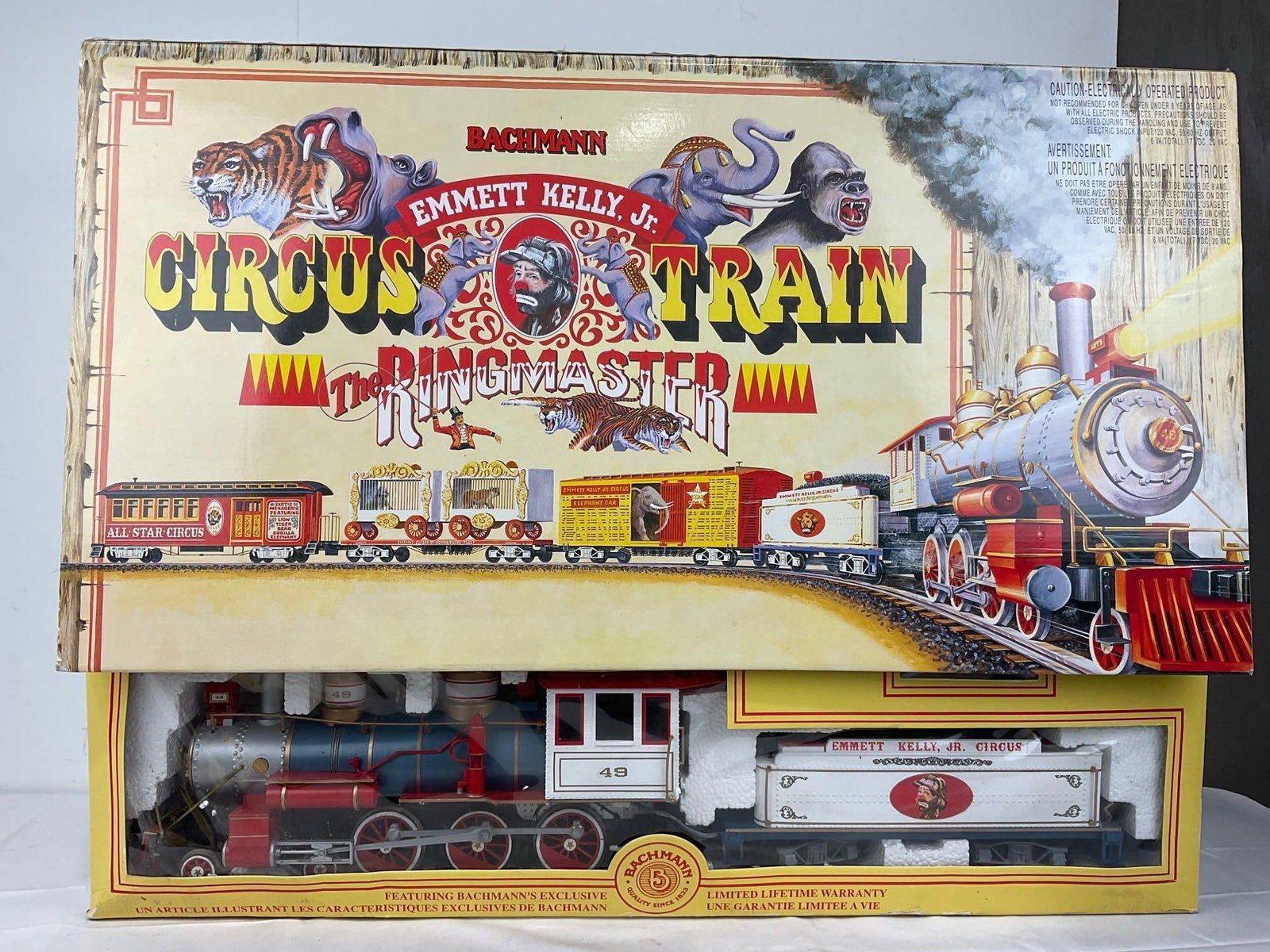 Bachmann Emmett Kelly Jr Circus Train the Ringmaster Train Set in original box 26h x 33w x 8d inc... - 4