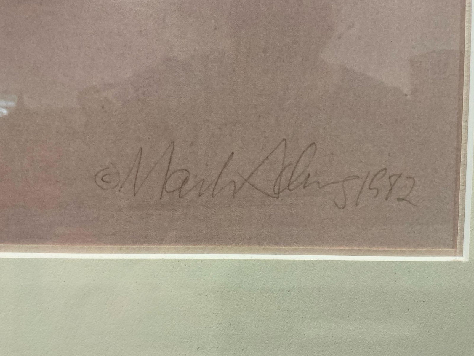 Framed Signed Litho titled Garden Rose by artist Mark Adams, (1925-2006) 27h x 28w x 3d inches - 2