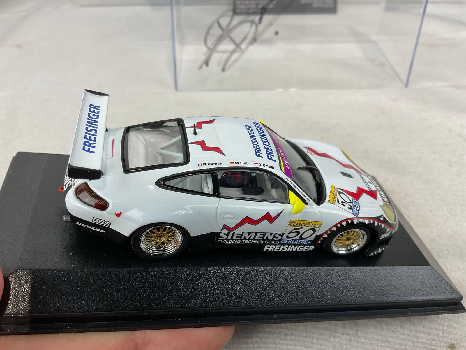 2 Signed 1/43 Scale Diecast Cars, Minichamps Porsche 911 GT3 RS 2003 & Spark Porsche 997 GT3 2012 - 7