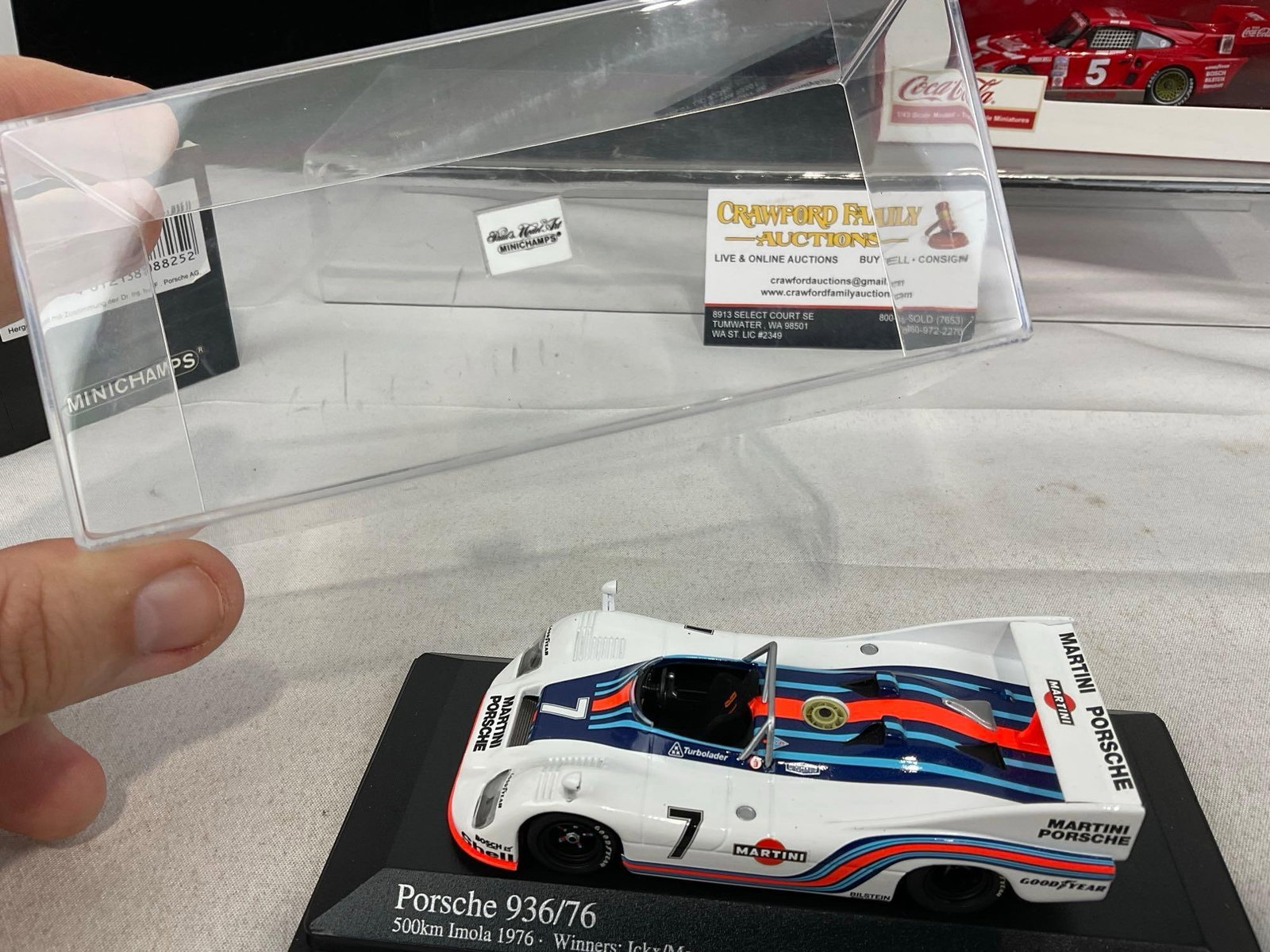 2 Signed 1/43 Scale Diecast Cars, Minichamps Porsche 936 1976 & TrueScale Minis Porsche 935 K3 1982 - 2
