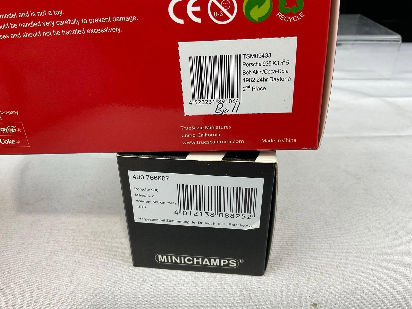 2 Signed 1/43 Scale Diecast Cars, Minichamps Porsche 936 1976 & TrueScale Minis Porsche 935 K3 1982 - 7