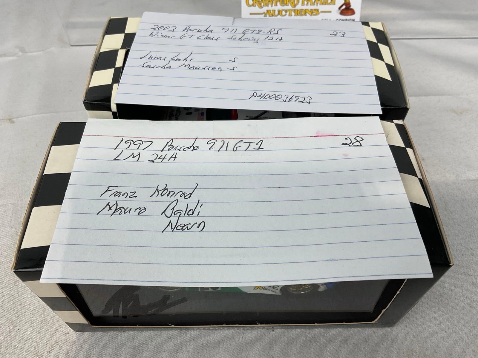 2 Signed Minichamps 1/43 Scale Diecast Cars, 1997 Porsche 911 GT1 & 2003 Porsche GT3-RS - 7