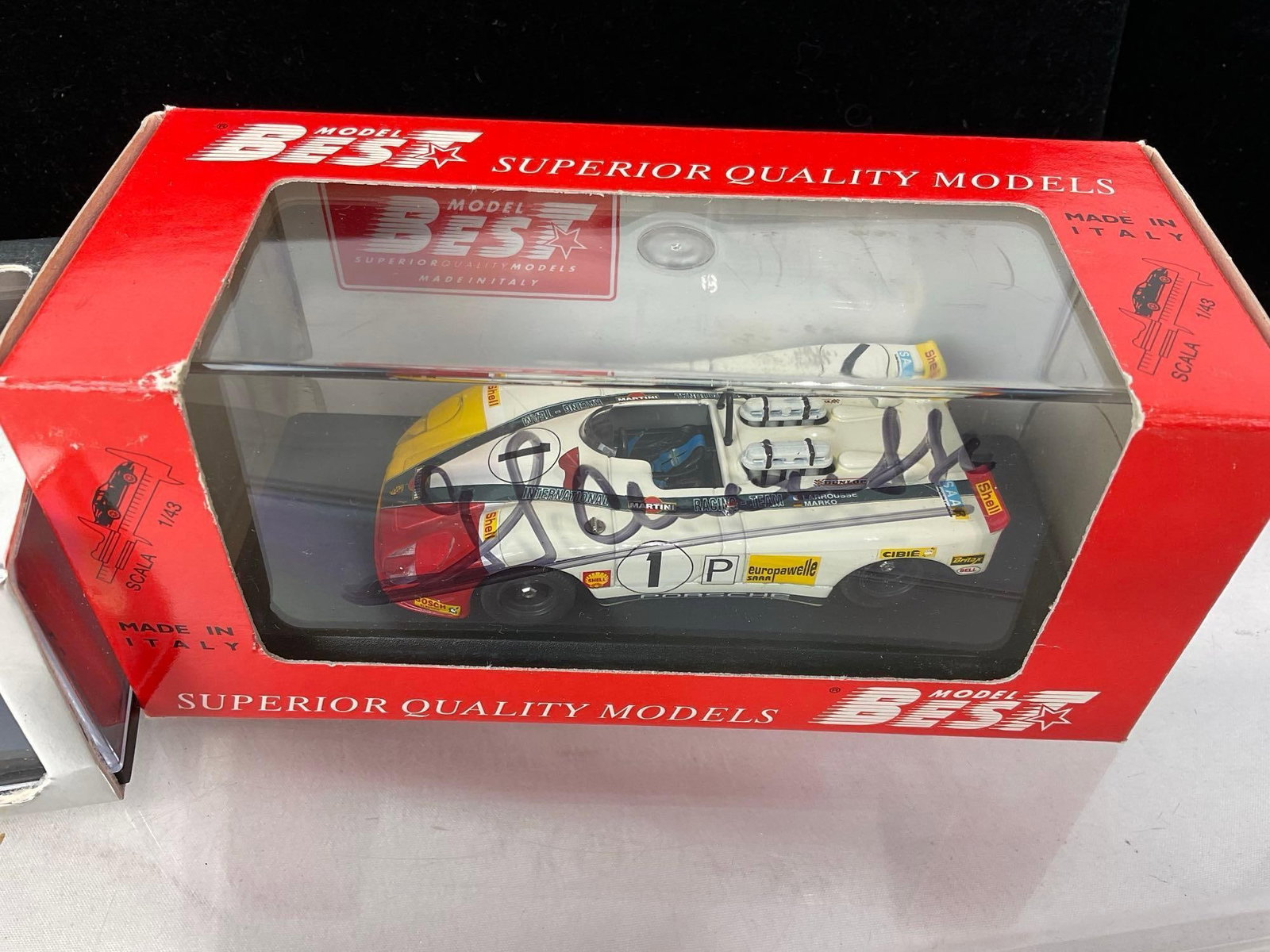 2 1/43 Scale Diecast Cars, Spark 1969 Porsche 911 & 1970 Porsche 908 Flunder, signed by G. Larrou... - 3