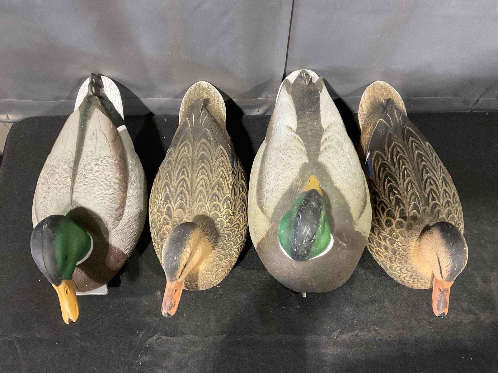 4 pcs Greenhead Gear Plastic Mallard Duck Decoys, Hens & Drakes. Very Good Condition. - 4