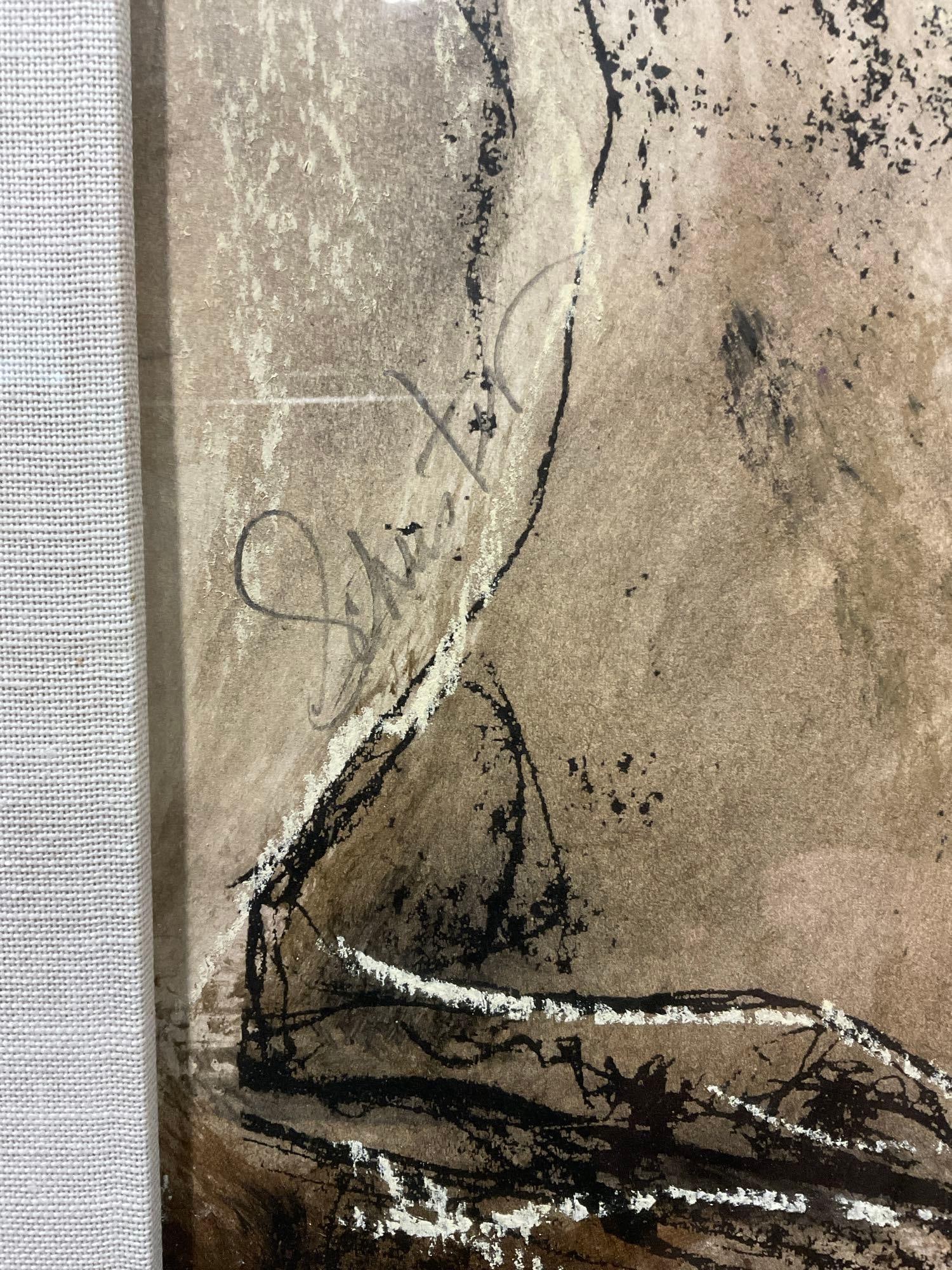 Framed Signed by Artist Print(?) Abstract Lion, Schuster, 35h x 35w x 4d inches - 3