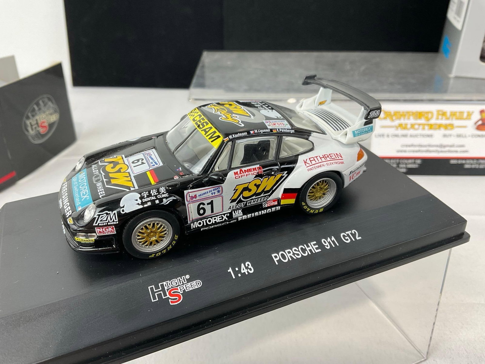 2 1/43 Scale Diecast Car Models 1999 High Speed Porsche 911 GT2 & Models Max Sauber Mercedes C9 1... - 2