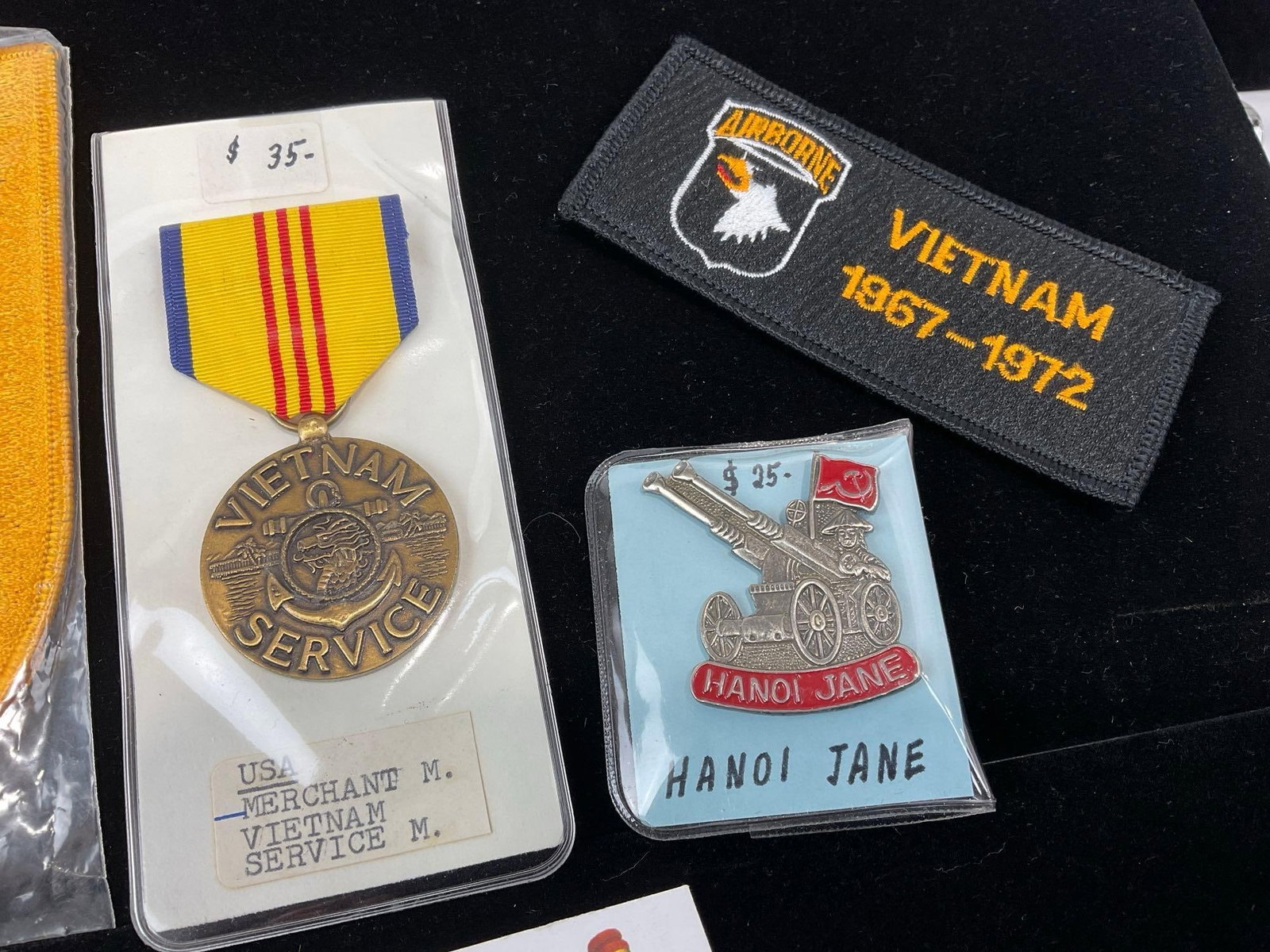 Pair of Vietnam Patches & Merchant Marines Vietnam Service & Hanoi Jane Pin - 2