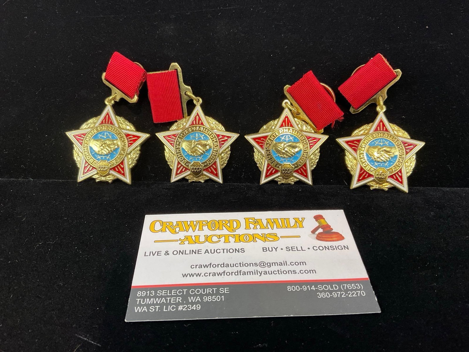 4 Soviet Union Medals, To a Warrior-Internationalist, mostly for Afghanistan-Soviet War, 1988 (1 of 4)