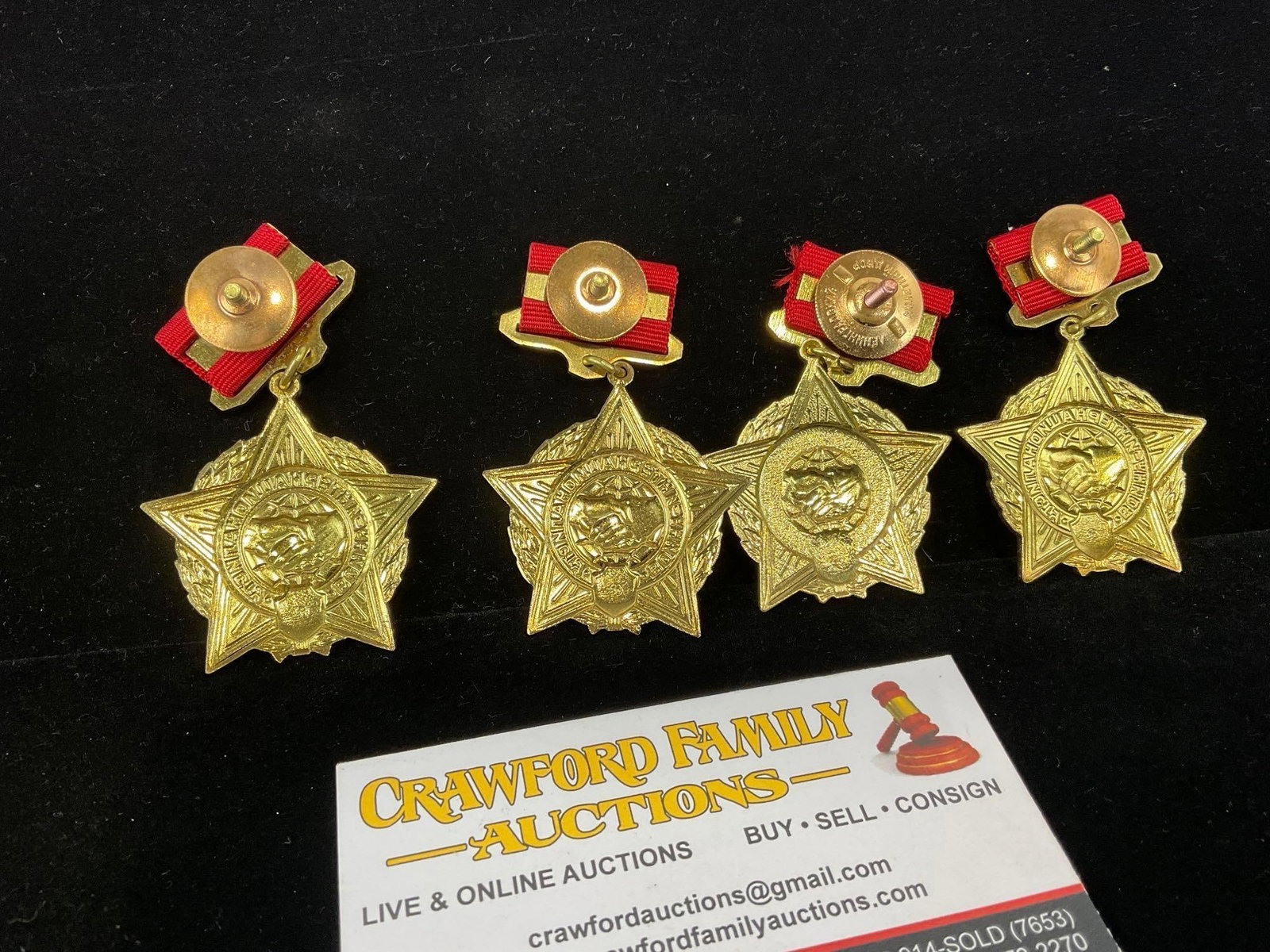 4 Soviet Union Medals, To a Warrior-Internationalist, mostly for Afghanistan-Soviet War, 1988 - 4