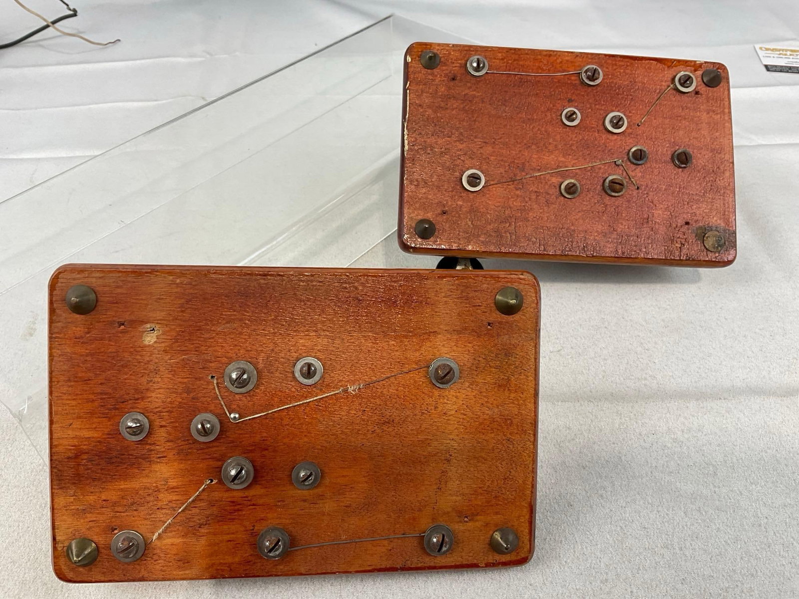 Antique Telegraph Key & Sounder Set, Brass & Cast Iron pieces w/wire, 6h x 9w x 12d inches - 6