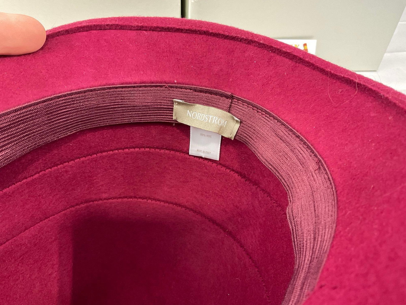 3 Nordstrom 100% Wool Cloche Style Hats, Grey, & 2 matching pattern Teal & Maroon - 3