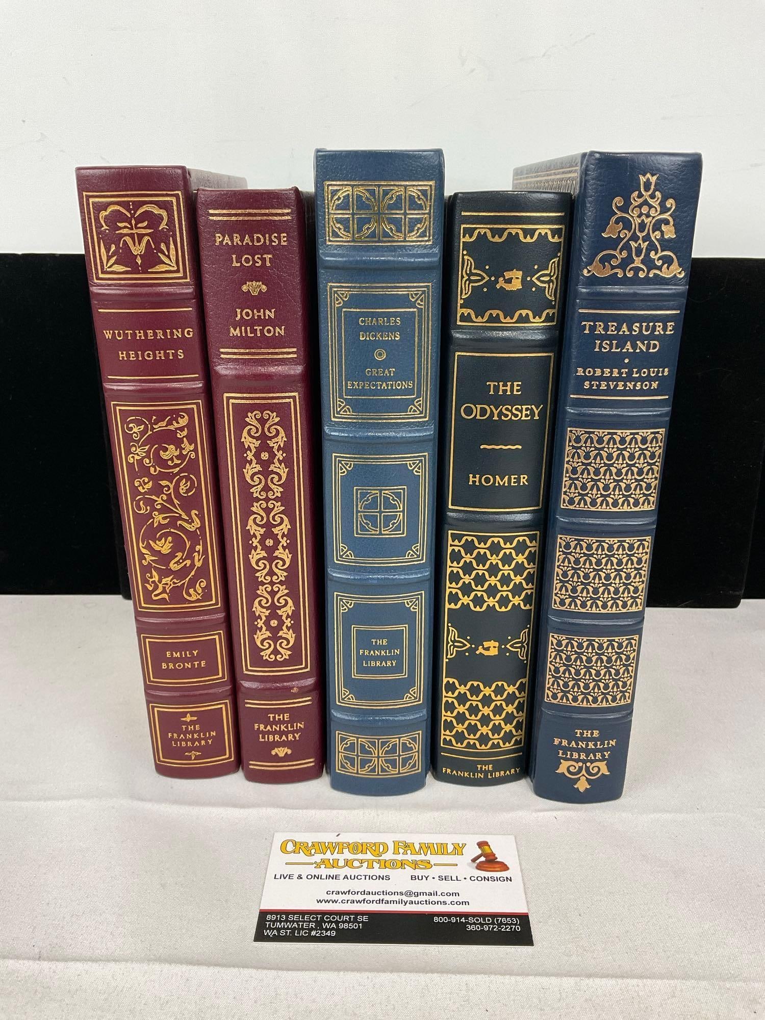 Set of 5 Franklin Library Books, Wuthering Heights, Paradise Lost, Great Expectations, The Odysse... (1 of 4)