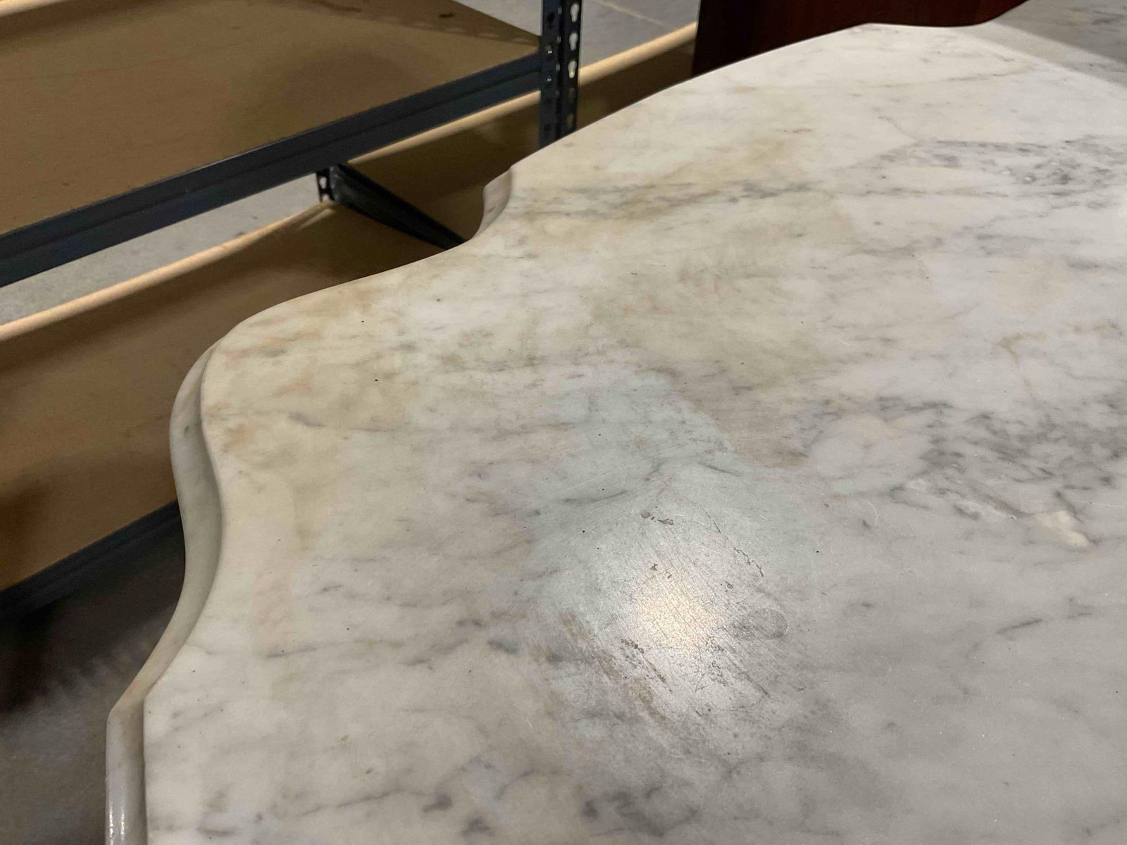 Antique Victorian Eastlake Style Carved Walnut? Side Table w/ Gray Marble Top. Very Good Cond. - 7