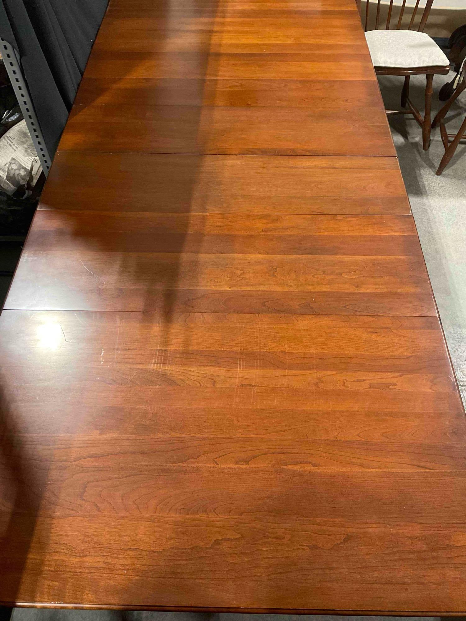 Vintage Pennsylvania House Cherry? Wood Drop & Loose Leaf Dining Table w/ 4 Chairs. See pics. - 20