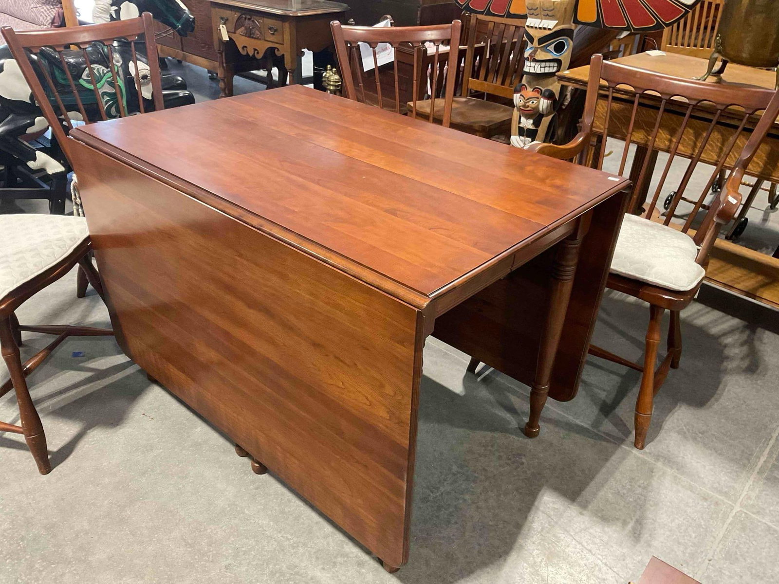 Vintage Pennsylvania House Cherry? Wood Drop & Loose Leaf Dining Table w/ 4 Chairs. See pics. - 2