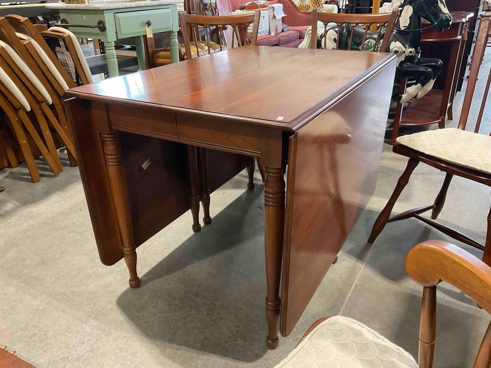Vintage Pennsylvania House Cherry? Wood Drop & Loose Leaf Dining Table w/ 4 Chairs. See pics. - 3