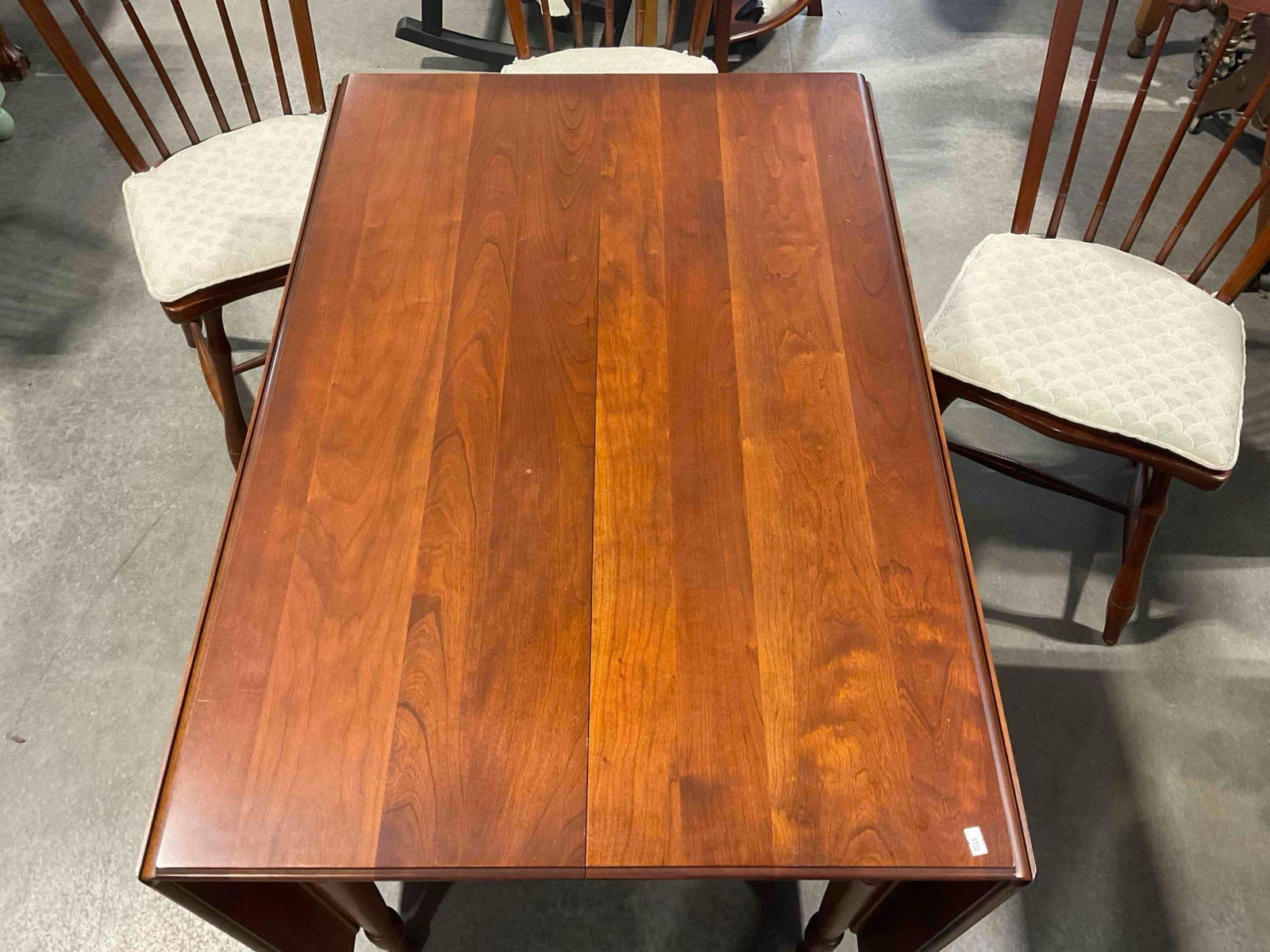 Vintage Pennsylvania House Cherry? Wood Drop & Loose Leaf Dining Table w/ 4 Chairs. See pics. - 4