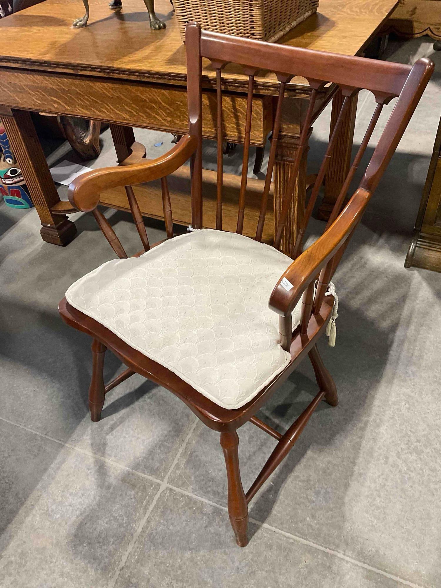 Vintage Pennsylvania House Cherry? Wood Drop & Loose Leaf Dining Table w/ 4 Chairs. See pics. - 5