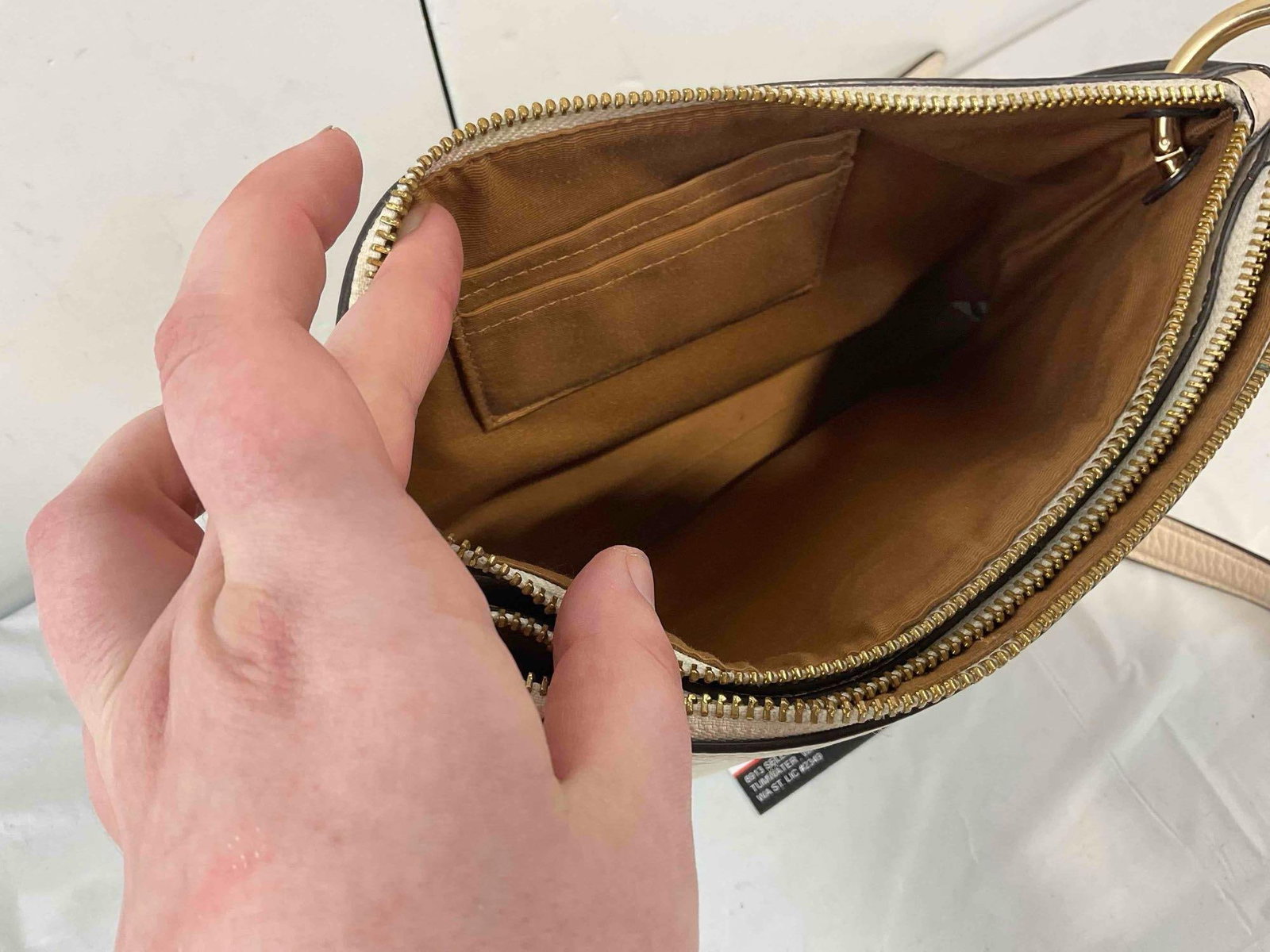 Coach Mia Crossbody Leather & Canvas Purse in Ivory/Tan Color. Very Good Condition. See pics. - 9