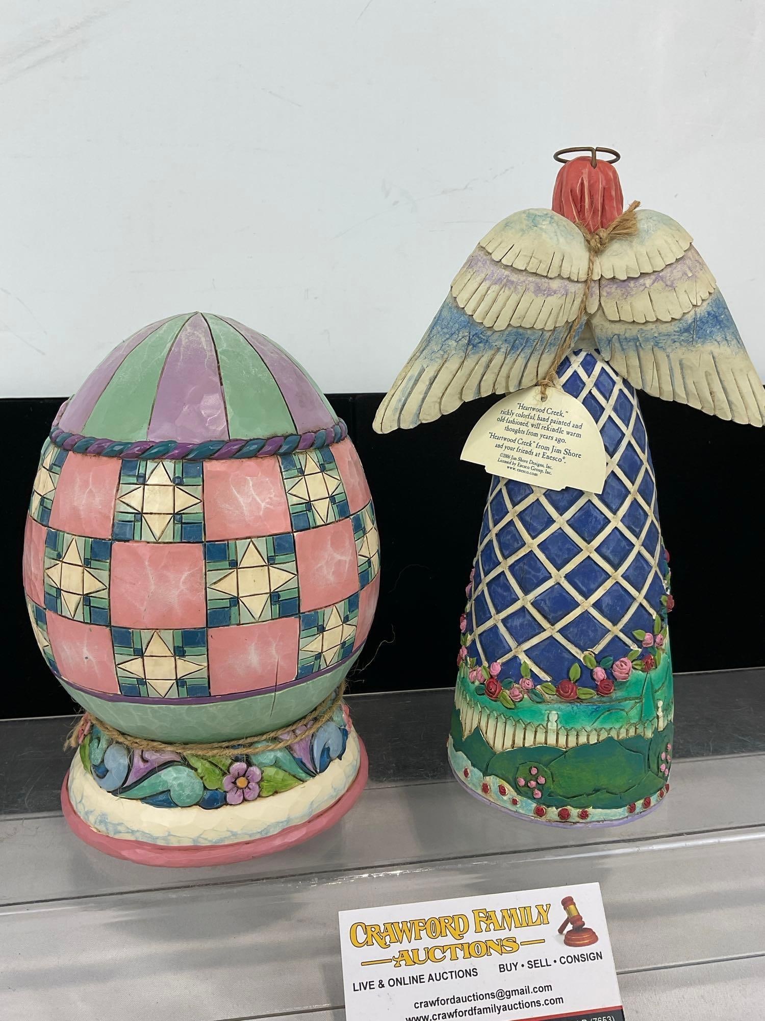 Jim Shore Heartwood Village Figures, B114407 Guardian Of The Garden & Flowers & 4015889 Spring Love - 3