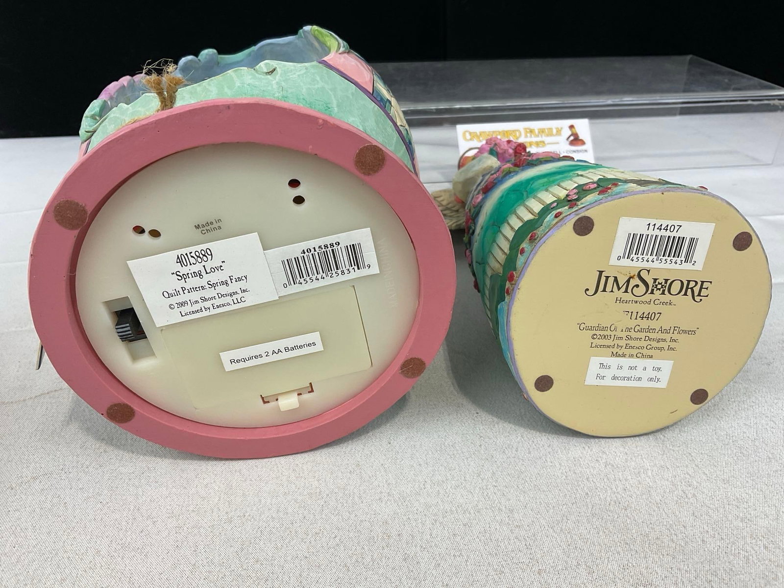 Jim Shore Heartwood Village Figures, B114407 Guardian Of The Garden & Flowers & 4015889 Spring Love - 4