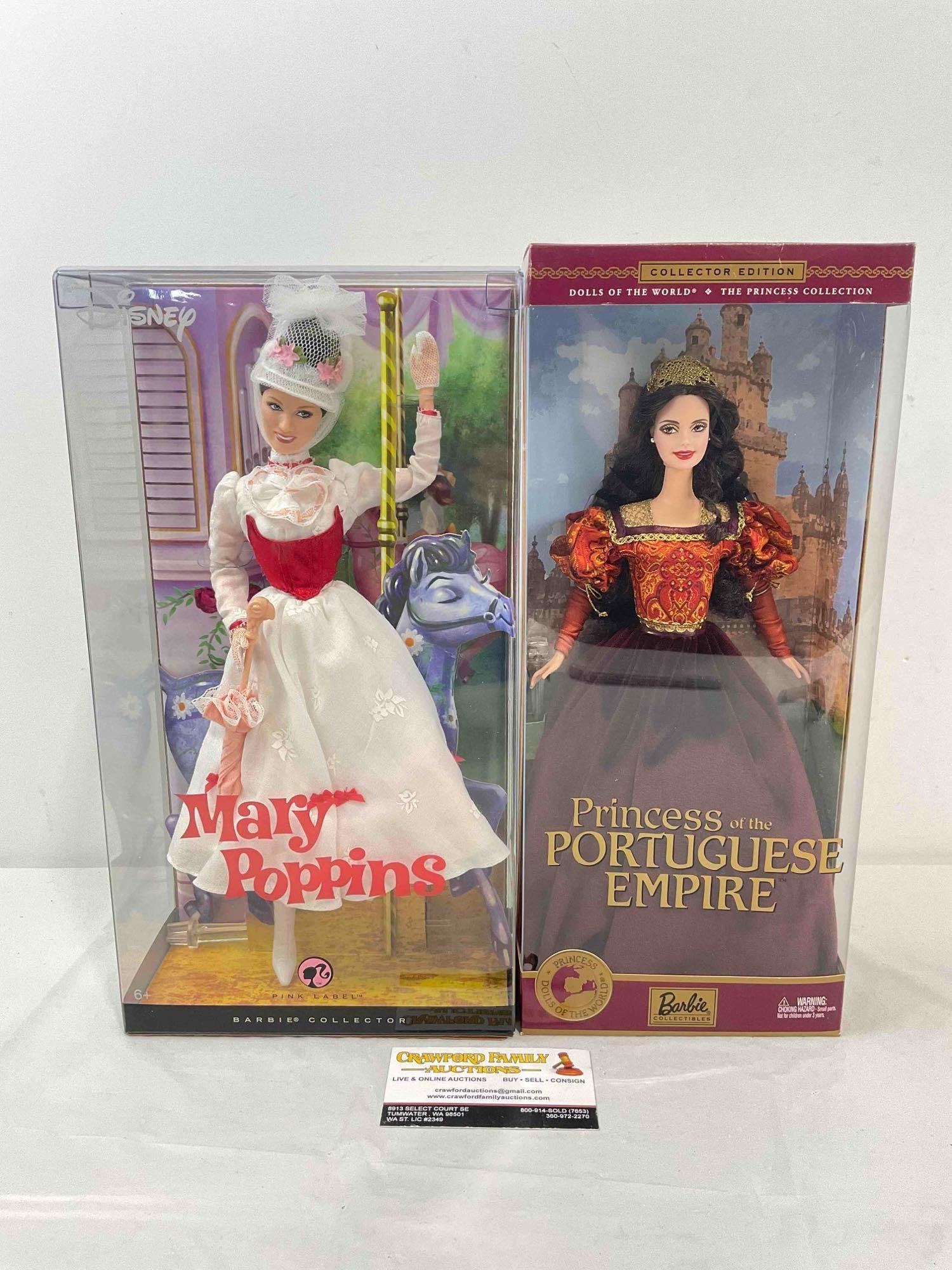 2 pcs NIB Barbie Dolls, incl. Mary Poppins & Princess of the Portuguese Empire. Excellent Cond. (1 of 6)