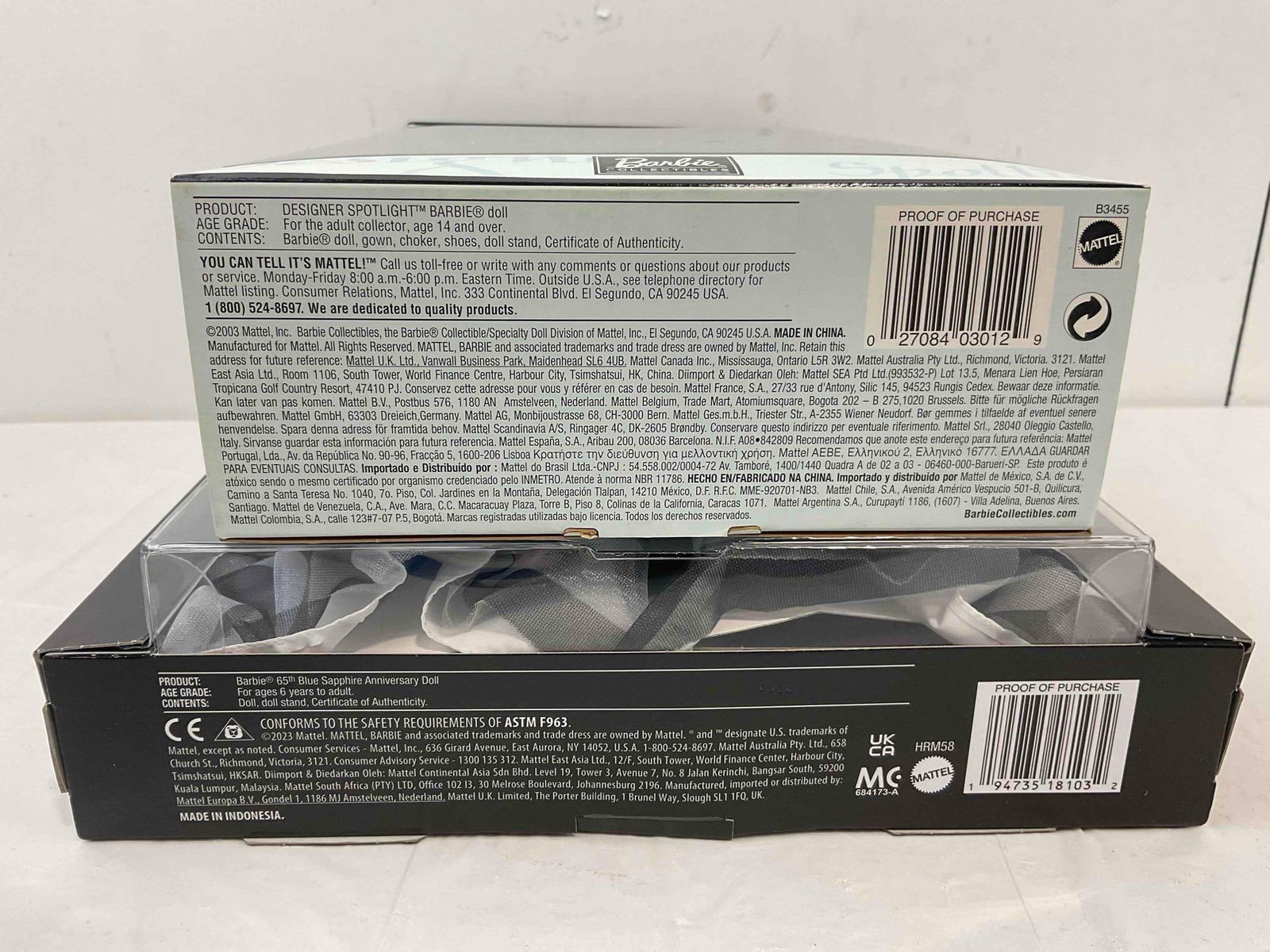 2 pcs NIB Barbie Collector Dolls, incl. 65th Anniversary & Heather Fonseca. Excellent Condition. - 9