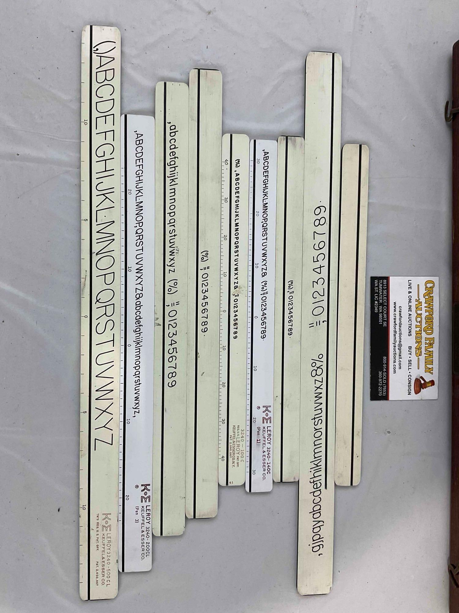 Vintage Keuffel & Esser Co. Leroy Lettering Set in Mahogany Case. Very Good Condition. See pics. - 6