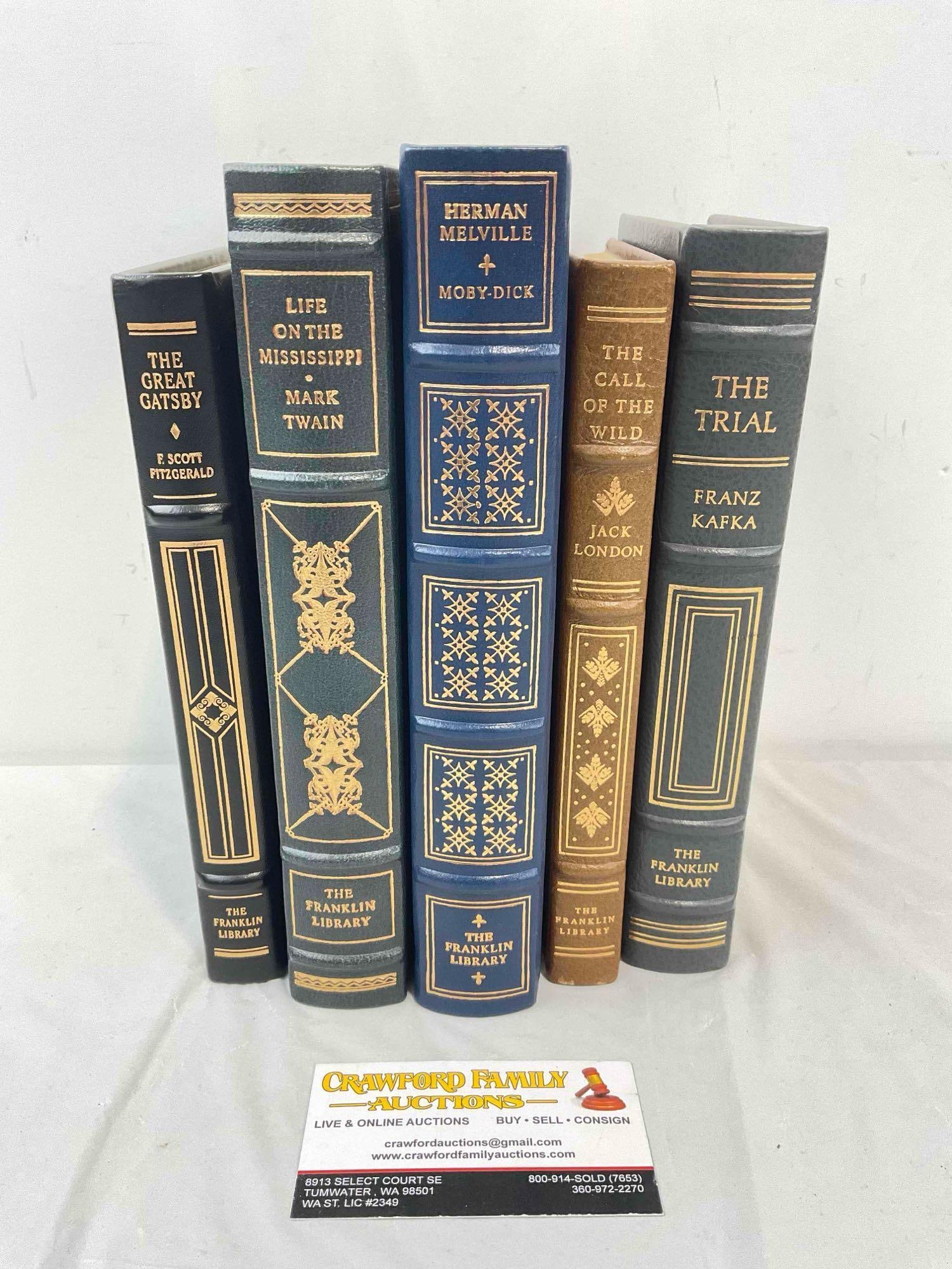 5 pcs Vintage Franklin Library Books, incl. Moby Dick by Herman Melville & More! Very Good Cond. (1 of 9)