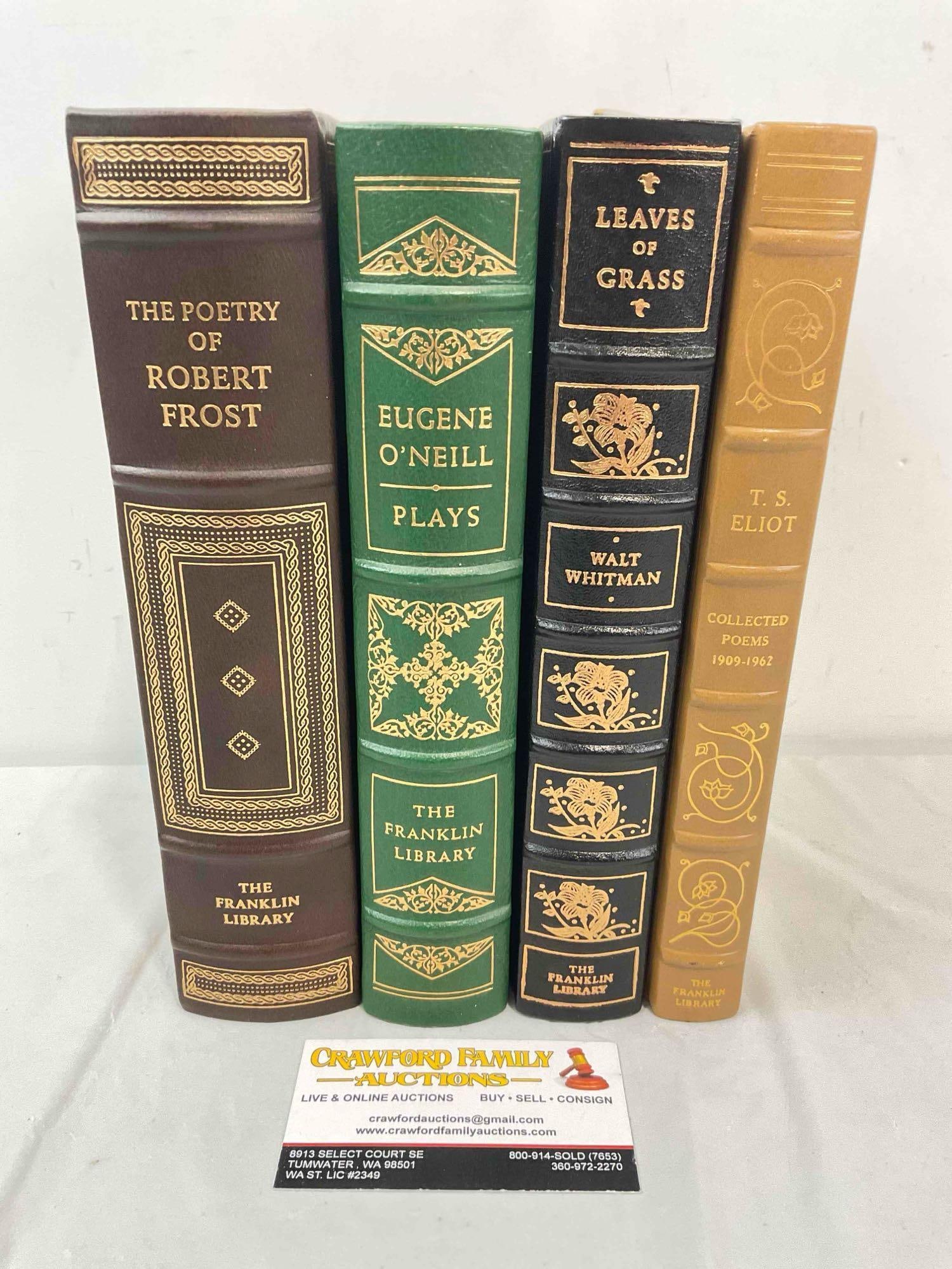 4 pcs Vintage Franklin Library Books, incl. Leaves of Grass by Walt Whitman & More! See pics. (1 of 8)