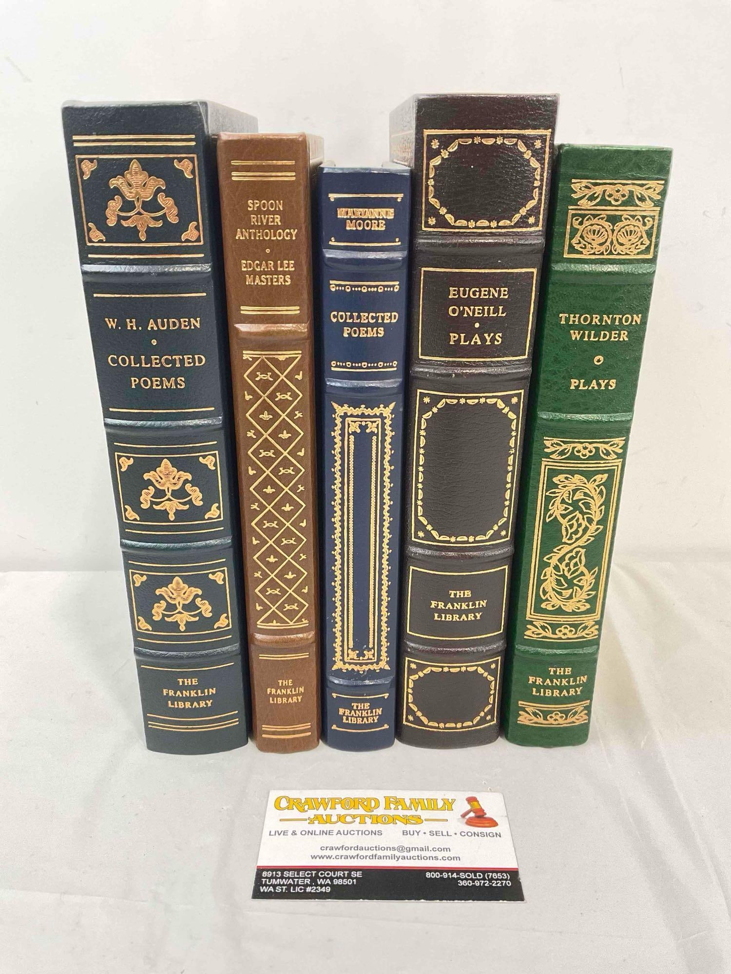 5 pcs Vintage Franklin Library Books, incl. Collected Poems by W.H. Auden & More! See pics. (1 of 8)