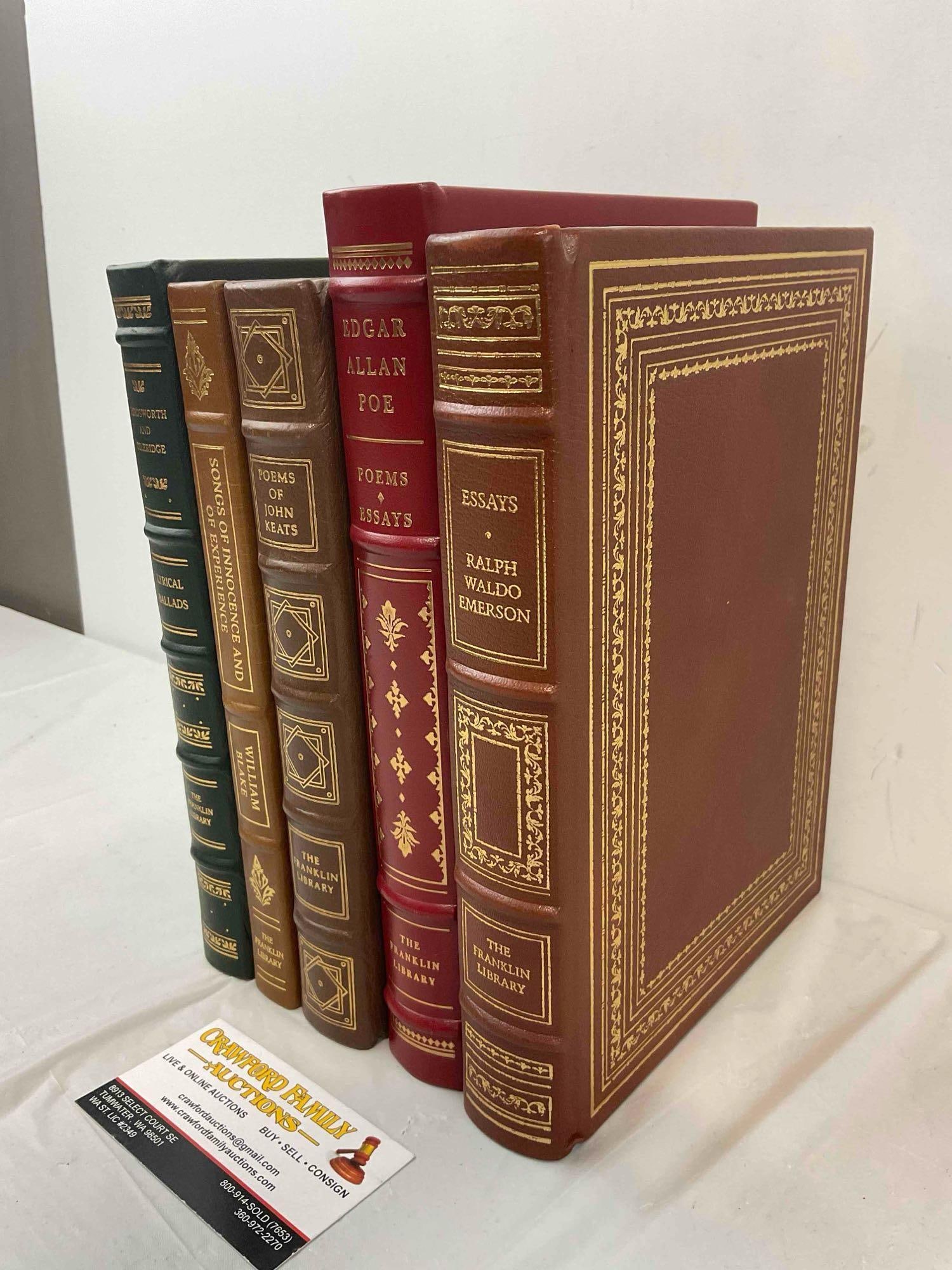 5 pcs Vintage Franklin Library Books, incl. Poems & Essays by Edgar Allen Poe & More! See pics. - 2