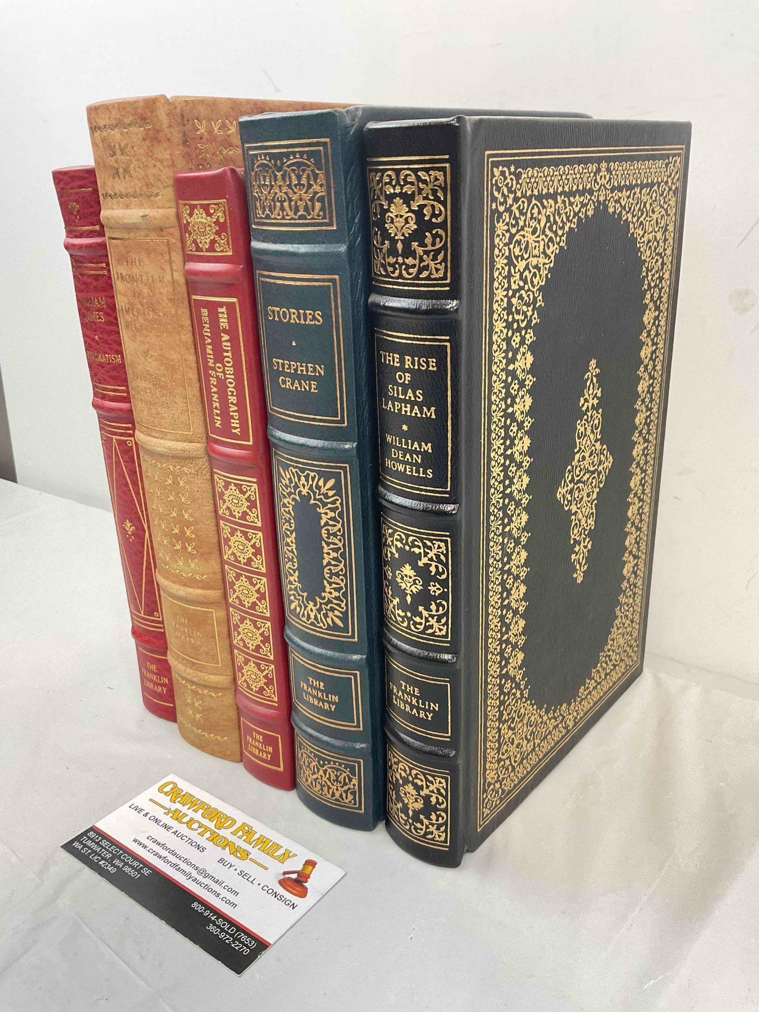 5 pcs Vintage Franklin Library Books, incl. The Autobiography of Benjamin Franklin & More! - 2