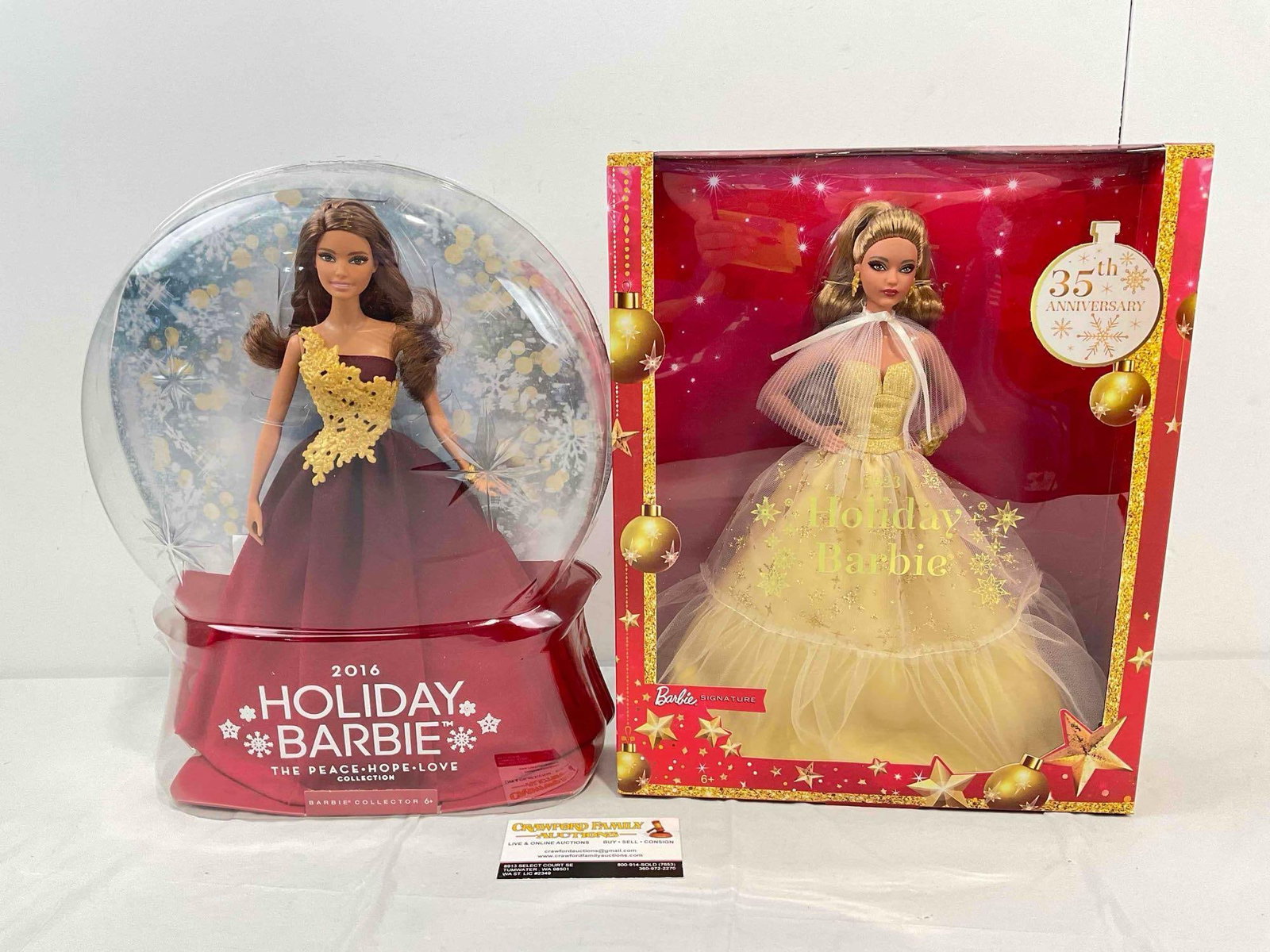 2 pcs Holiday Barbie Collectible Specialty Dolls in Original Boxes, Years 2016 NIB & 2023 LNIB. See (1 of 6)