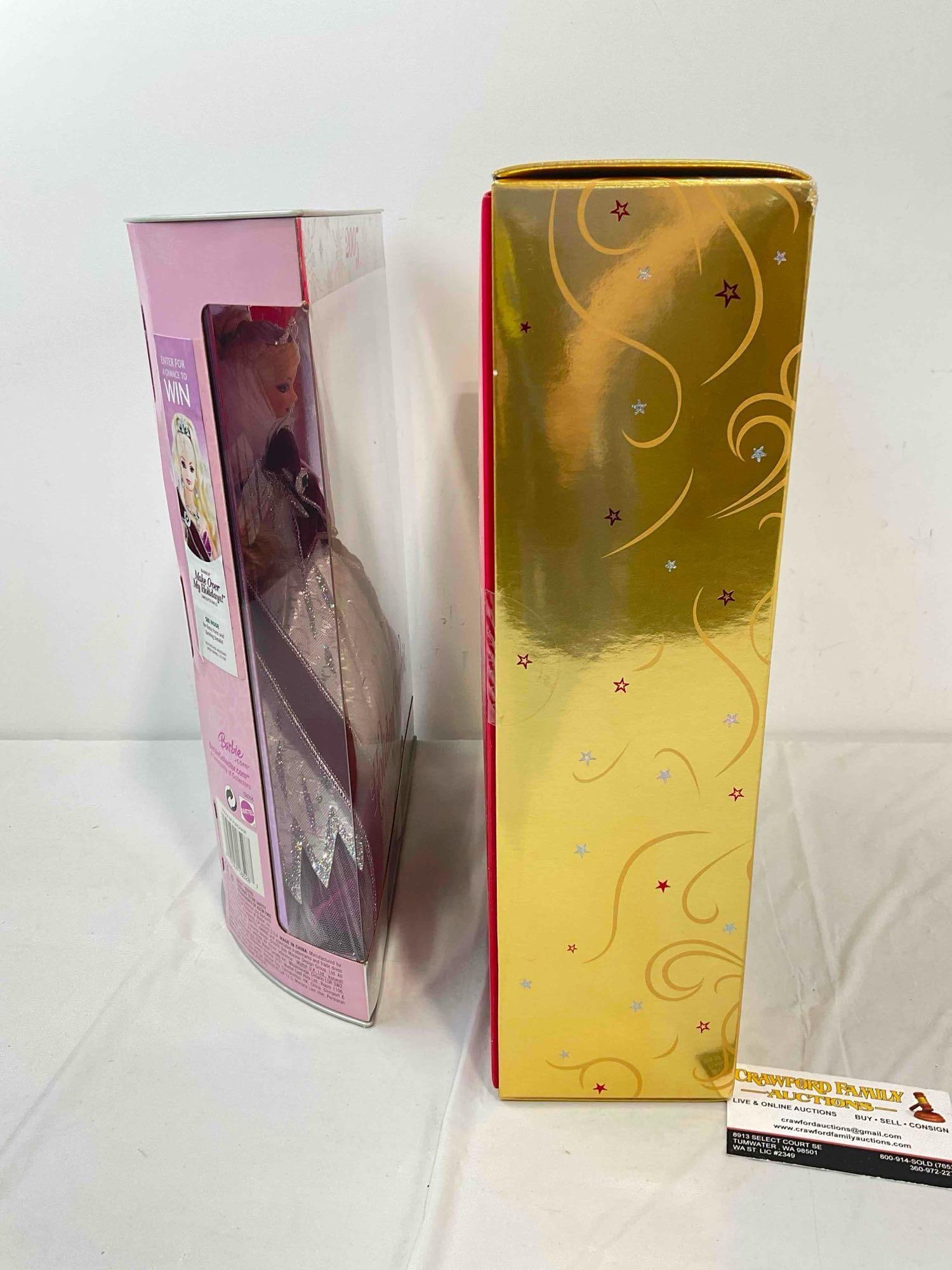 2 pcs Bob Mackie Holiday Barbie Collectible Dolls in Original Boxes, Years 2005 & 2006. NIB. - 7
