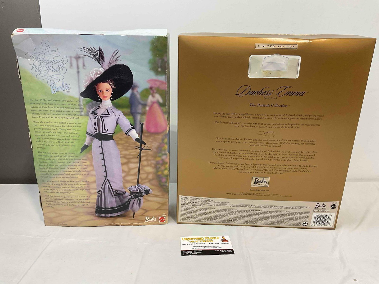 2 pcs Barbie Collectible Dolls in Original Boxes, incl. Duchess Emma NIB & More! See pics. - 7
