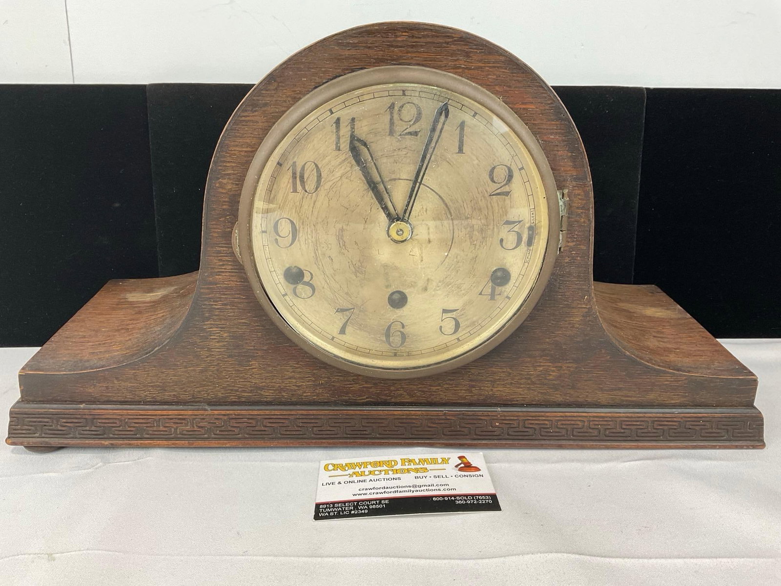 Early 20th Century British Mantel Clock, Time Strike Chime, 10h x 17w x 7d inches (1 of 5)