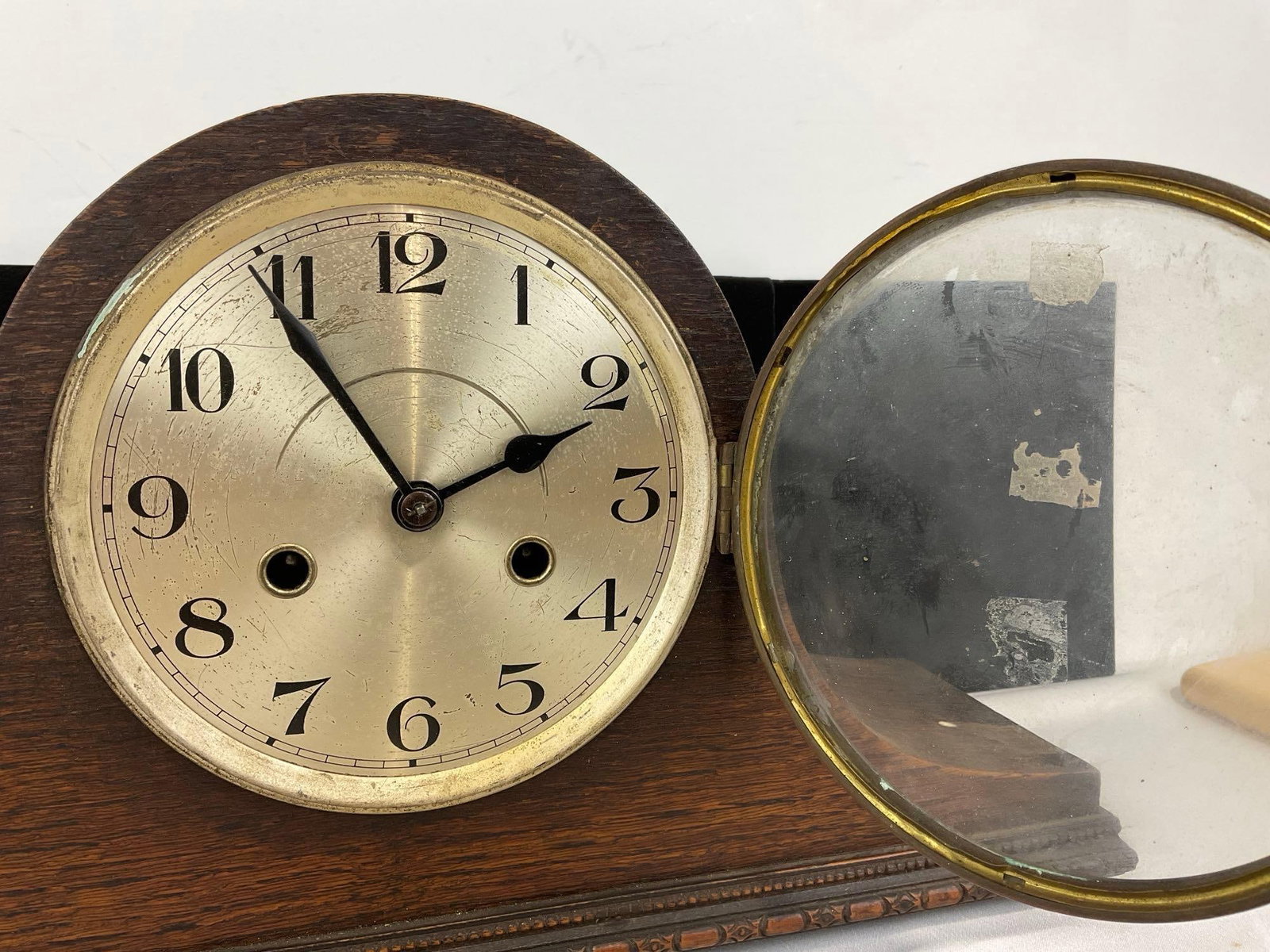 Early 20th Century British Time Strike Mantel Clock Humpback, 10h x 18w x 6d inches - 2