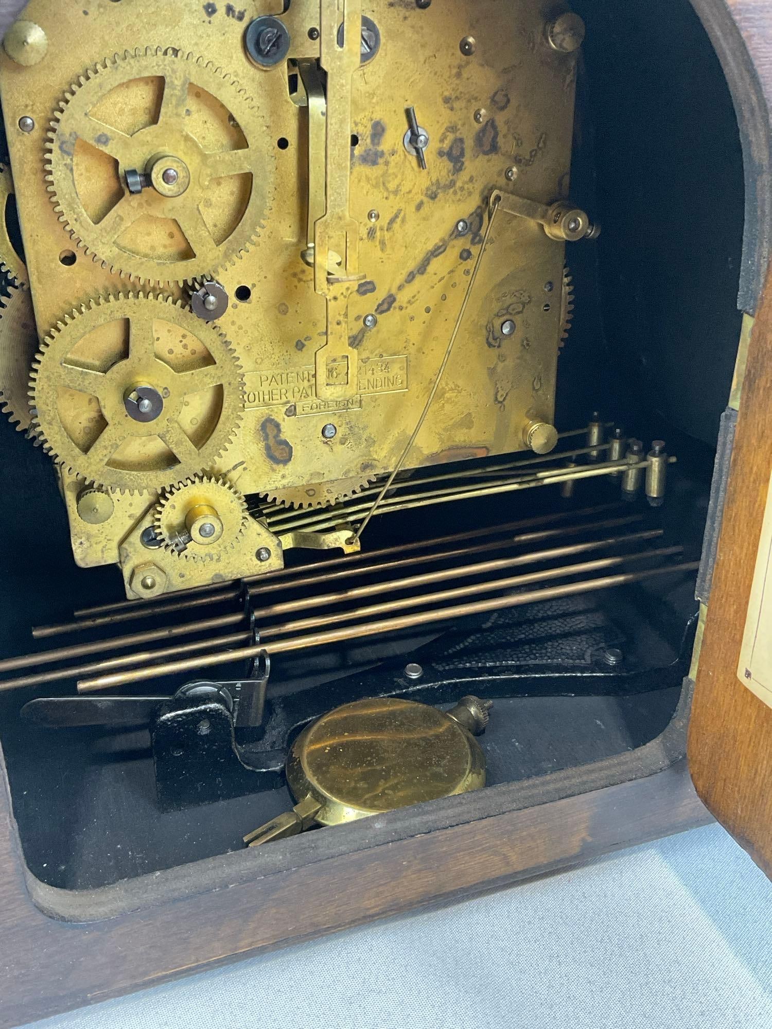 Early 20th Century Mantel Clock, Time Strike Chime, Westminster Chime, 10h x 13w x 6d inches - 6