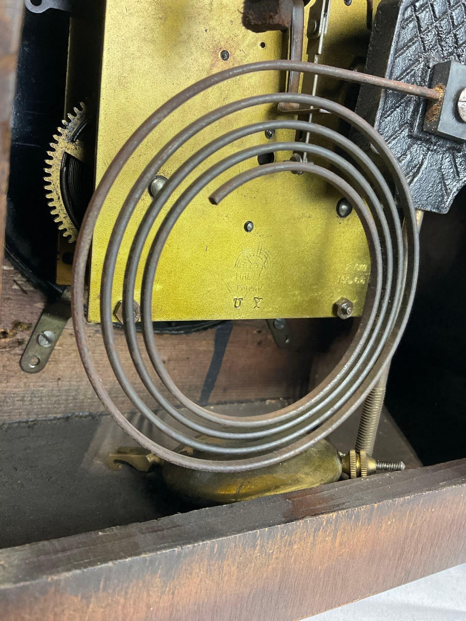 Antique Haller Humpback Mantel Clock Time Strike, 9h x 13w x 6d inches - 5