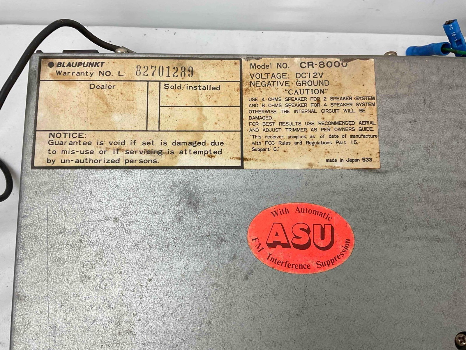 2 pcs Vintage Car Radios, incl. Blauplunkt Model CR-8000 & Sanyo Model Ft-C6. Untested. - 4