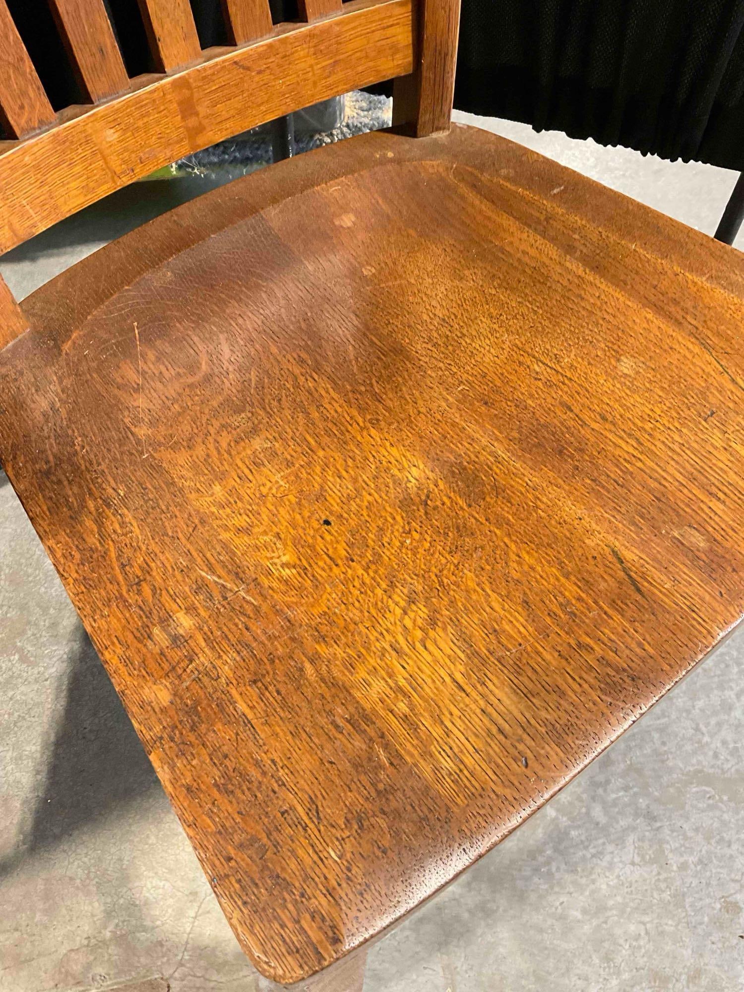 Vintage B. L. Marble Co. Mission Style Tiger Oak Wood Chair. Very Good Condition. See pics. - 5